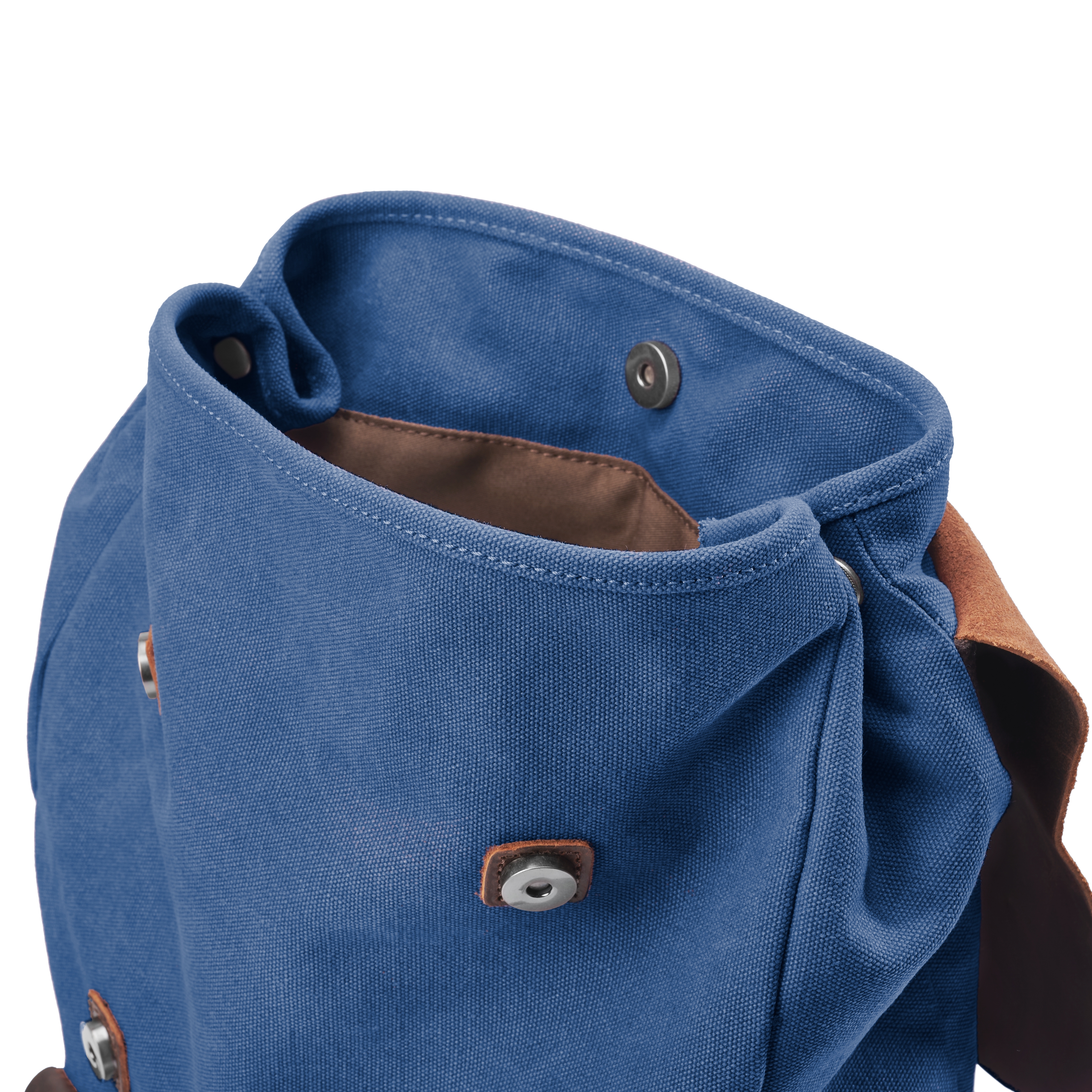 Vintage Μπλε Navy Σακίδιο Πλάτης (Backpack) από Δέρμα & Καμβά - 8