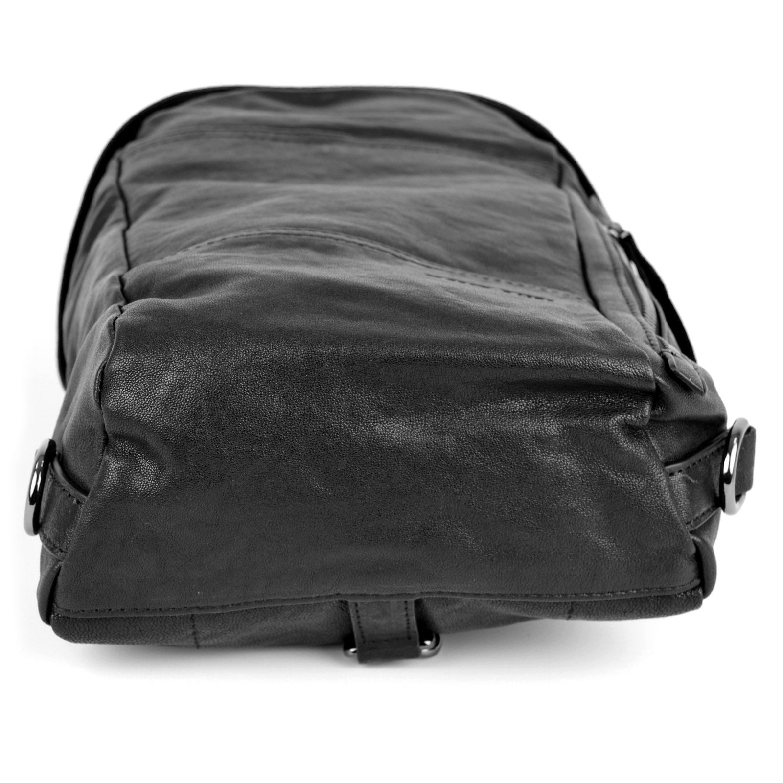 Schwarze Leder Umhängetasche - 6