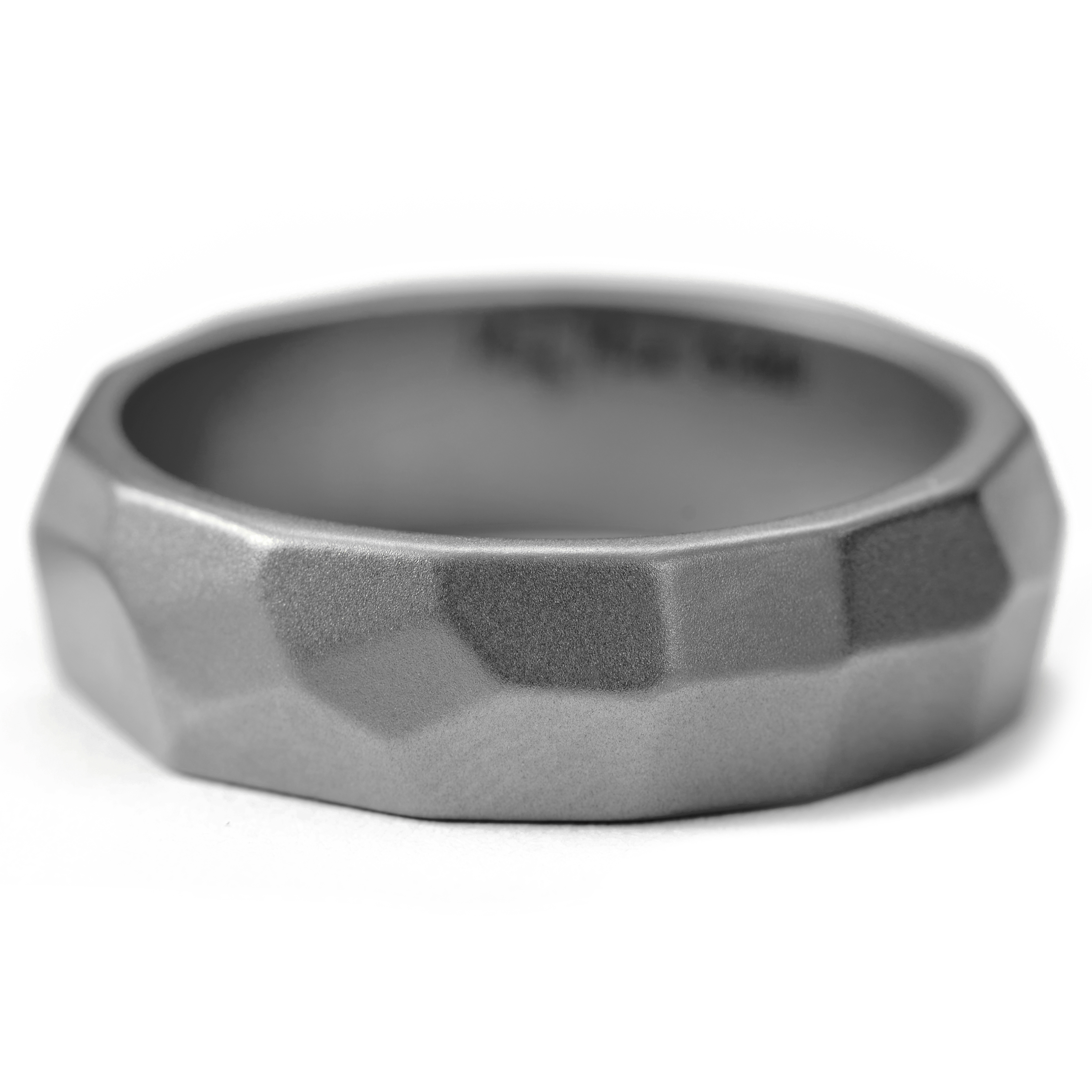 Сребриста стоманена фасетирана халка Jax - 2