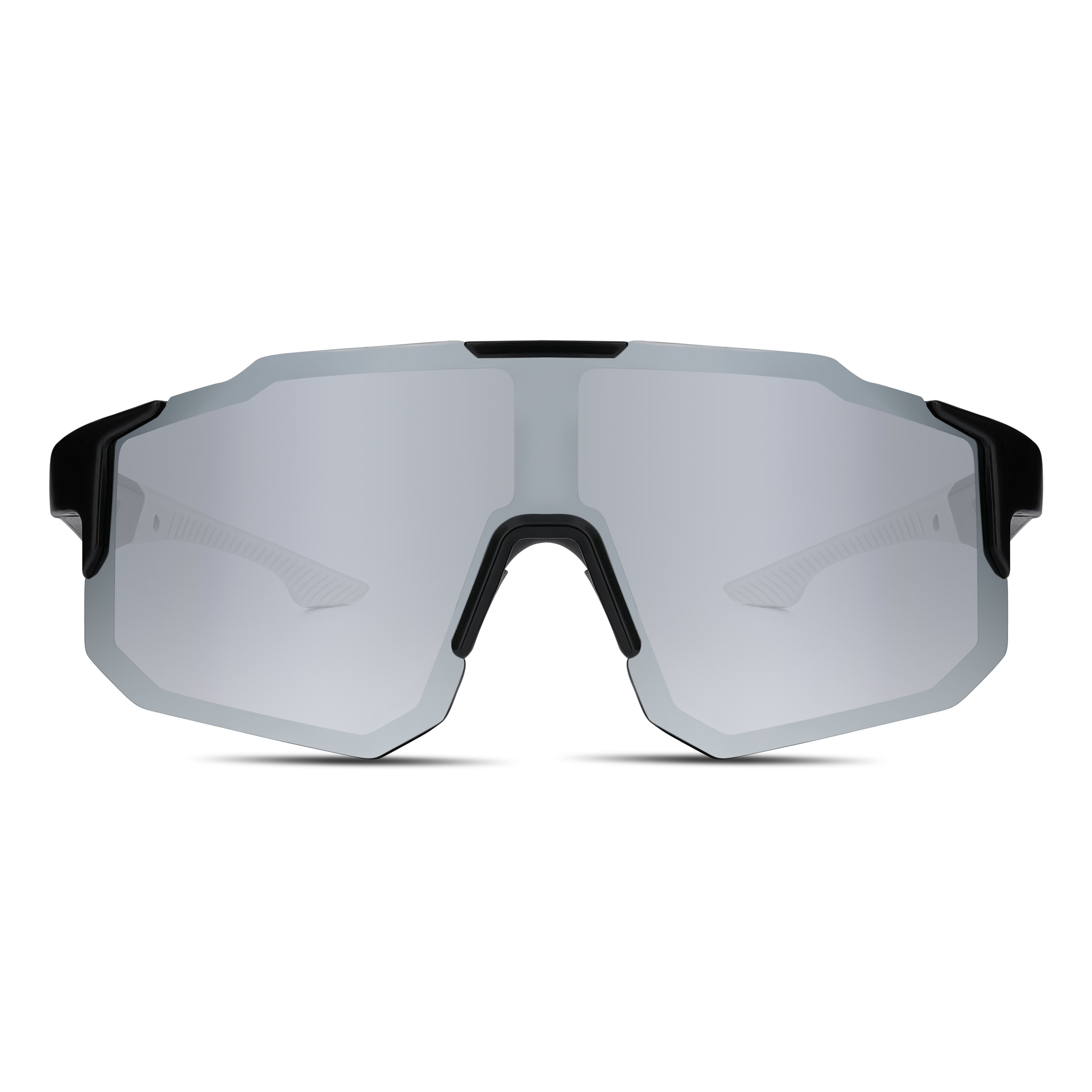 Czarno-szare sportowe okulary przeciwsłoneczne wraparound