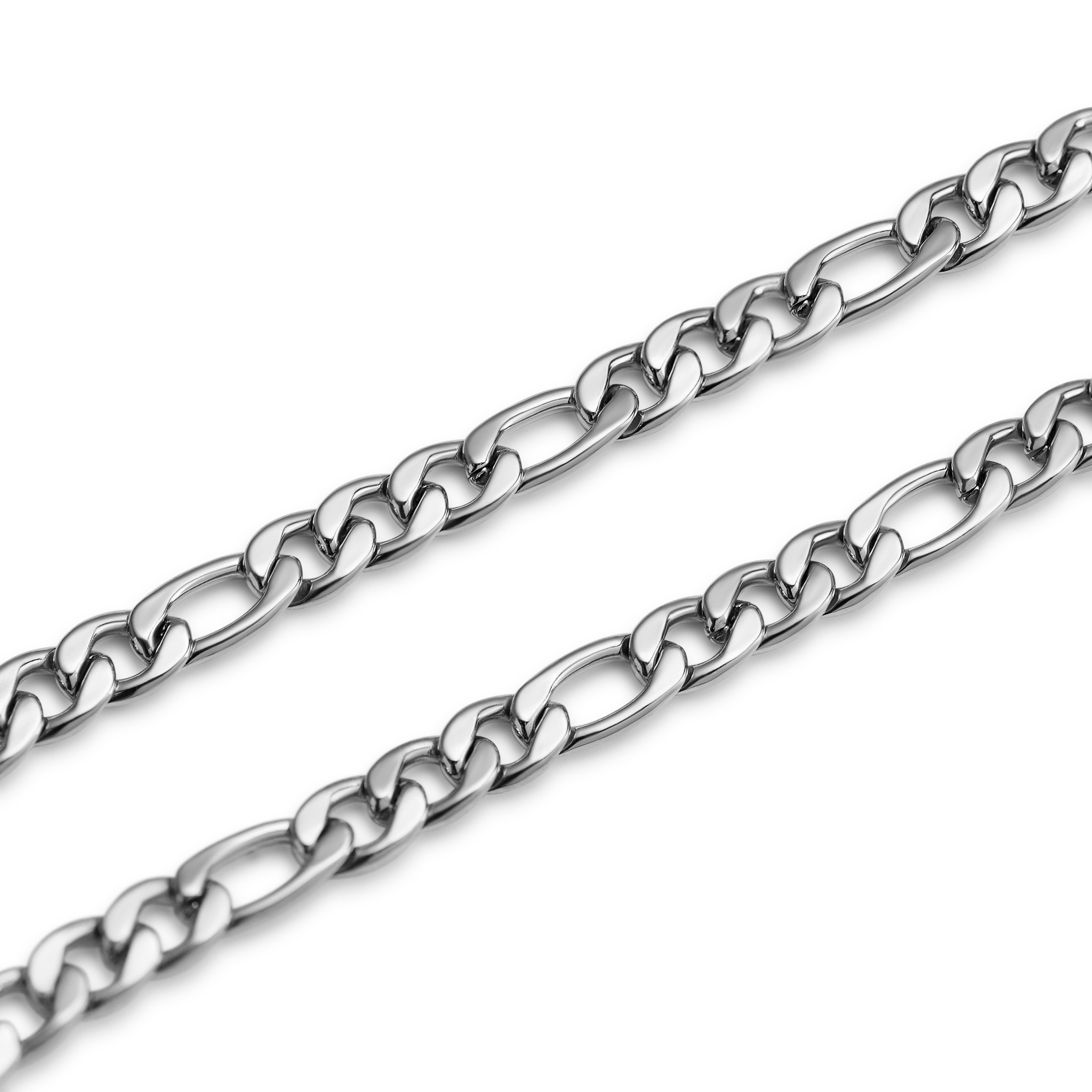 Essentials | 4 mm Silver-tone Figaro Chain Bracelet - 5