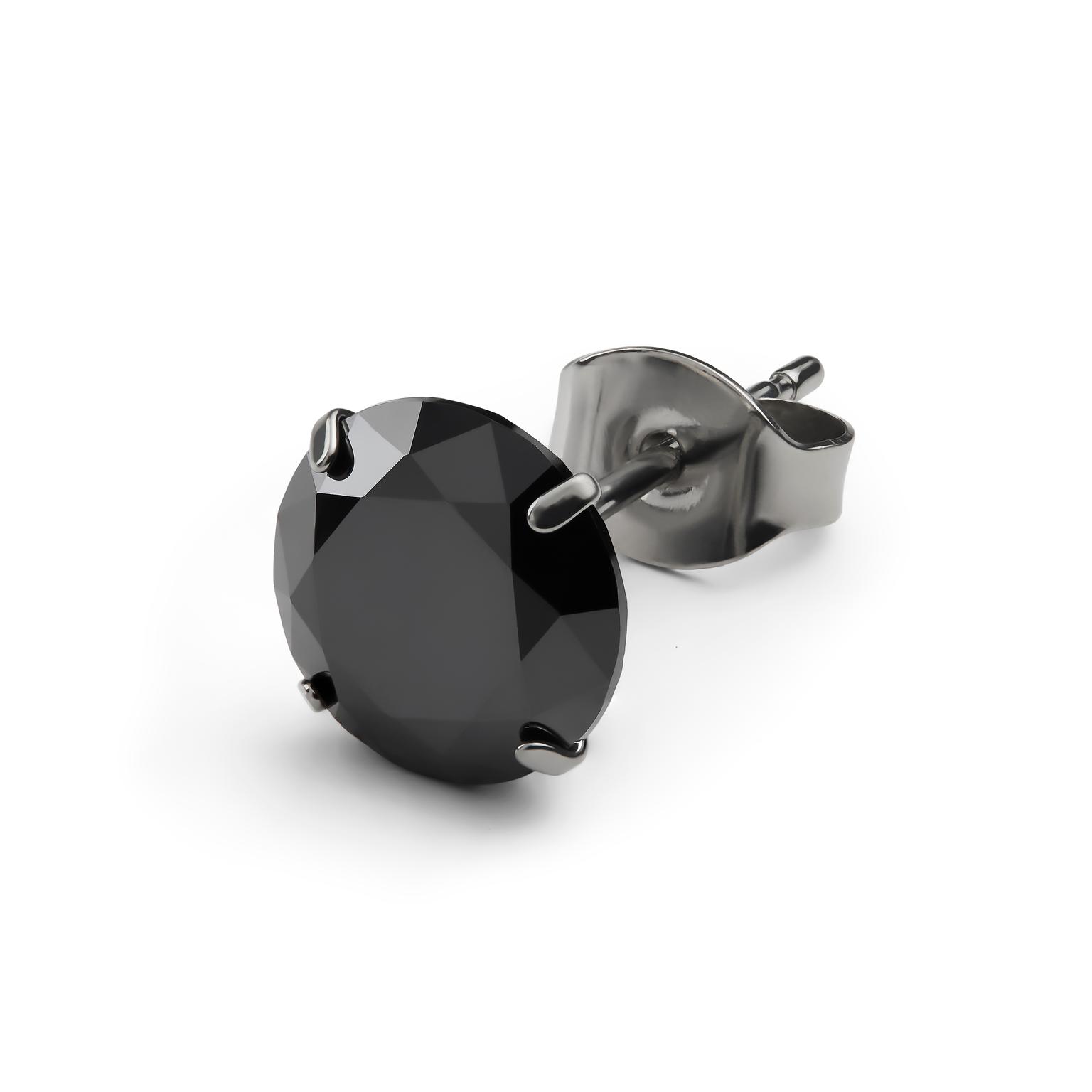Aura | 8 mm Titan Schwarzer Zirkonia-Ohrstecker Aura | 8 mm Titan Schwarzer Zirkonia-Ohrstecker
