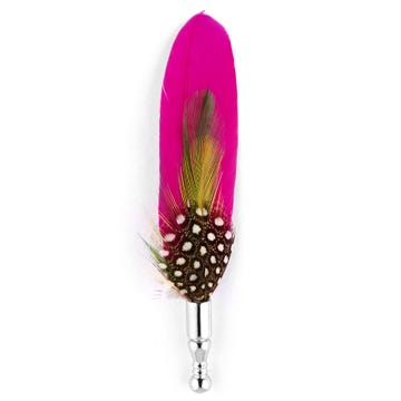 Hot Pink Tribal Feather Lapel Pin