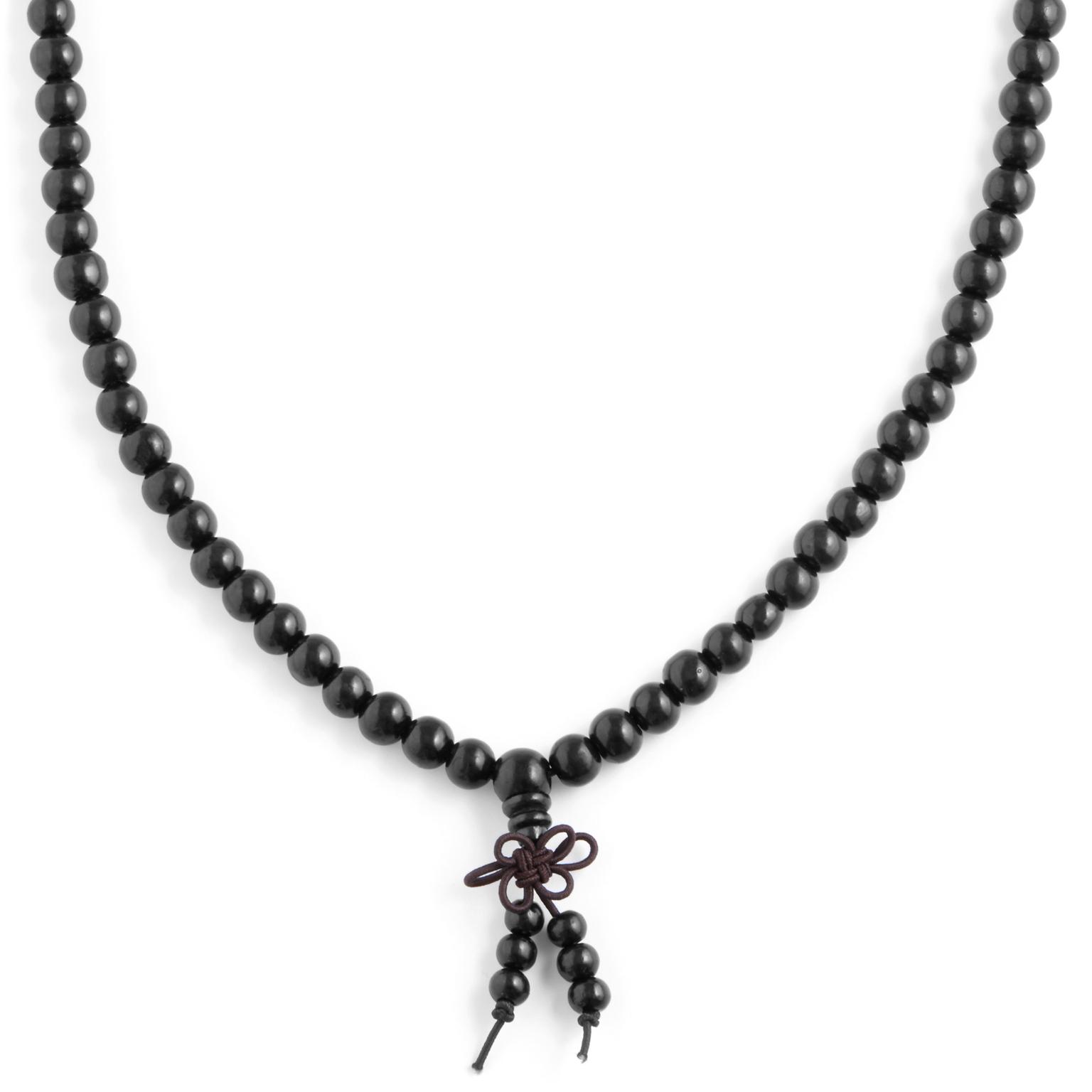 Collier en perles de bois noir Collier en perles de bois noir