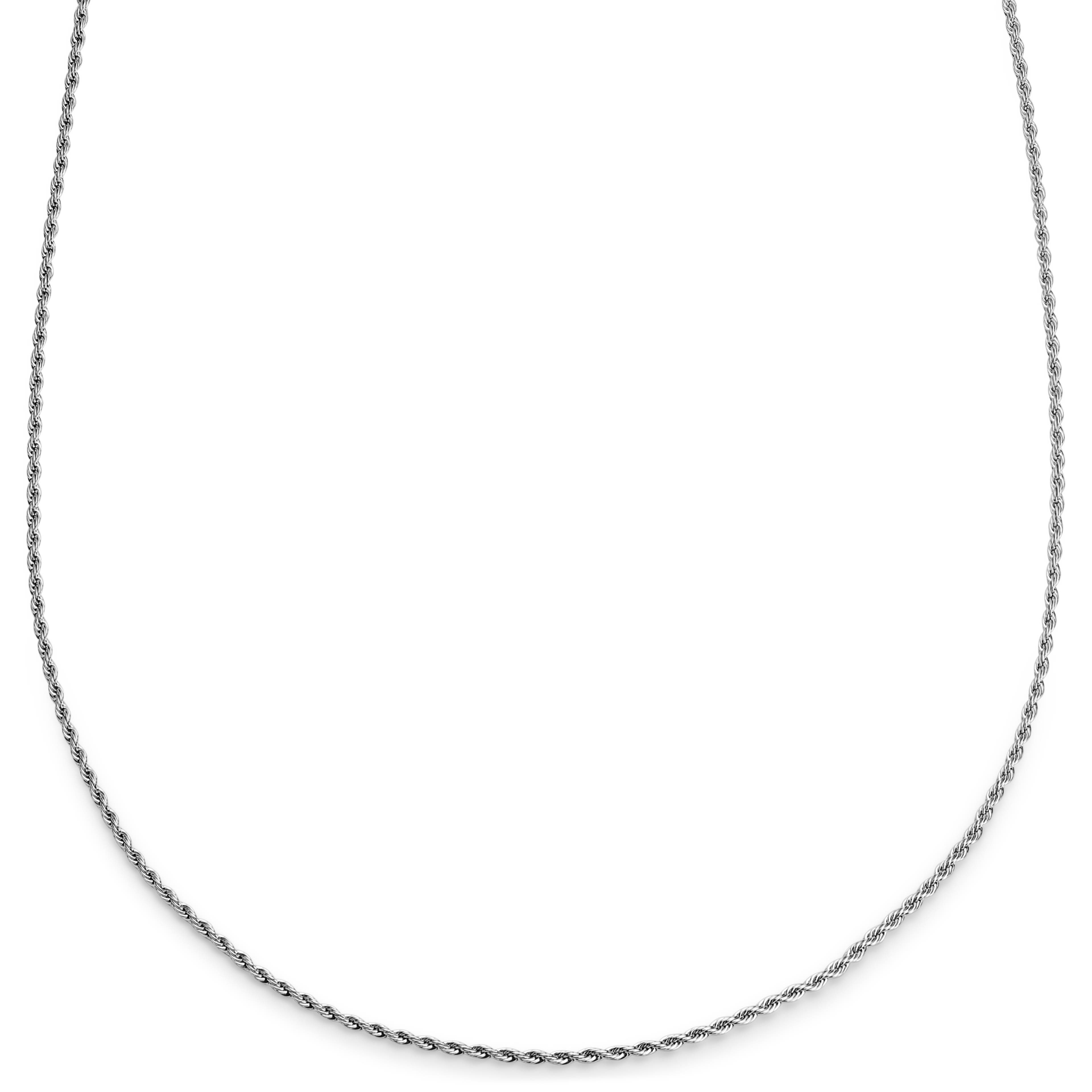 Essentials | 1/16" (2 mm) Silver-Tone Rope Chain Necklace