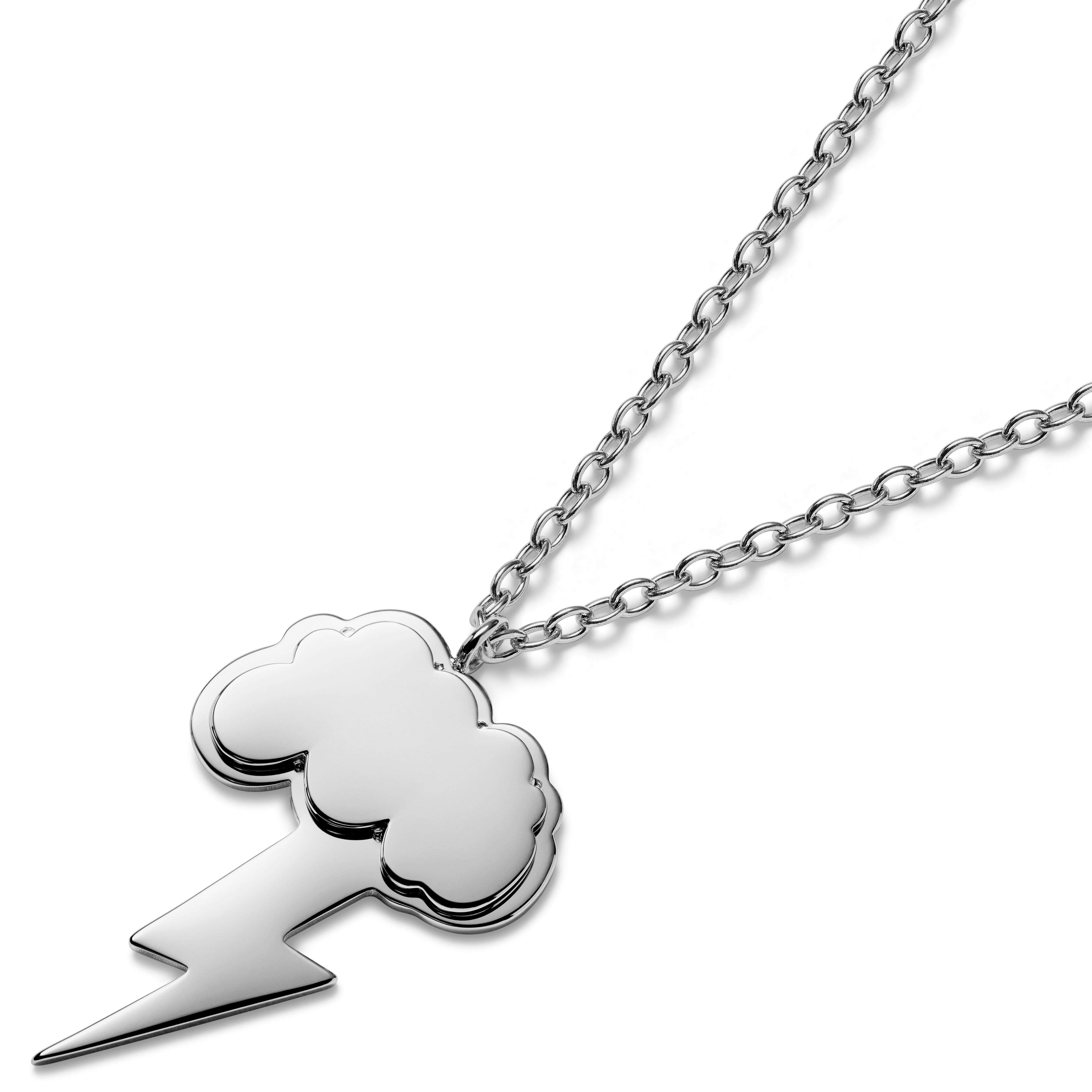 Jaygee | Silver-tone Stainless Steel Lightning Necklace - 2