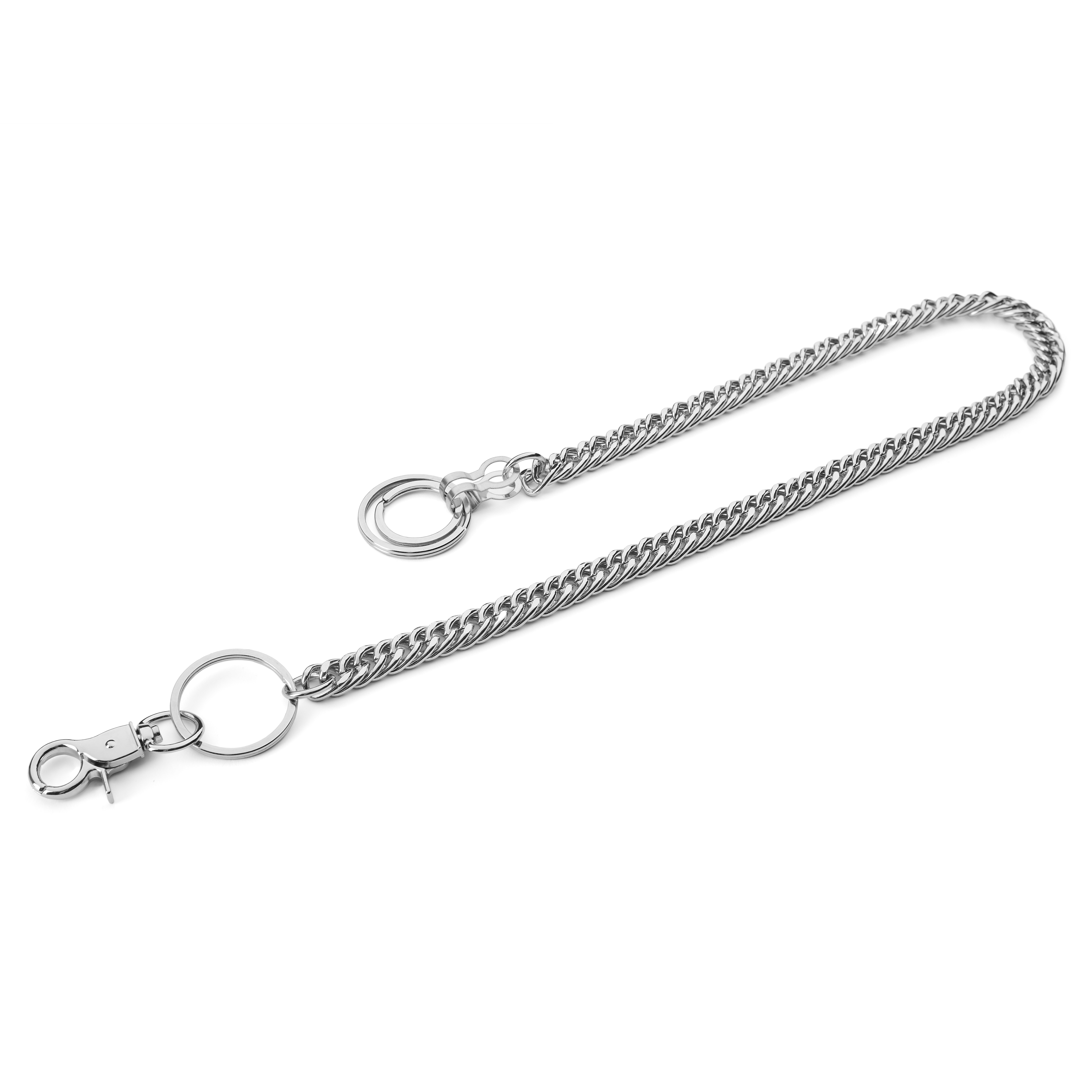 Retiazka na peňaženku s 3 krúžkami v striebornej farbe - 2