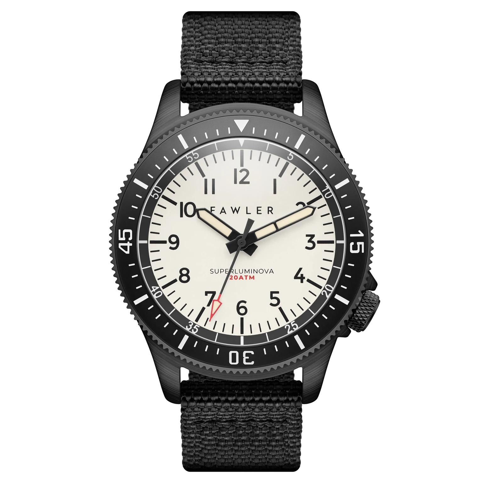Luscent | Schwarze gebürstete Taucheruhr mit Vollluminanz-Zifferblatt Luscent | Schwarze gebürstete Taucheruhr mit Vollluminanz-Zifferblatt