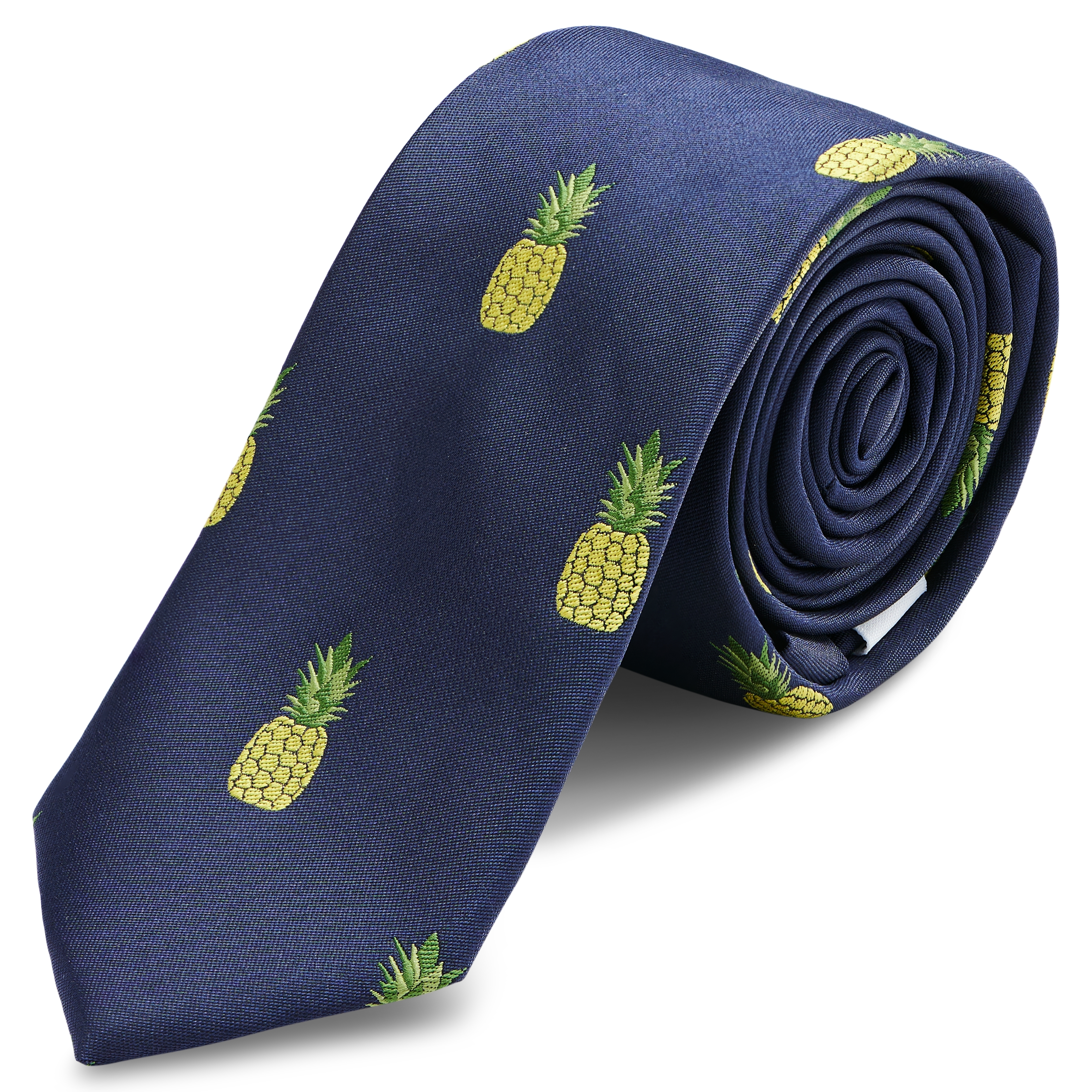Double-Sided Pocket Square and Necktie Set With Pineapples - 2
