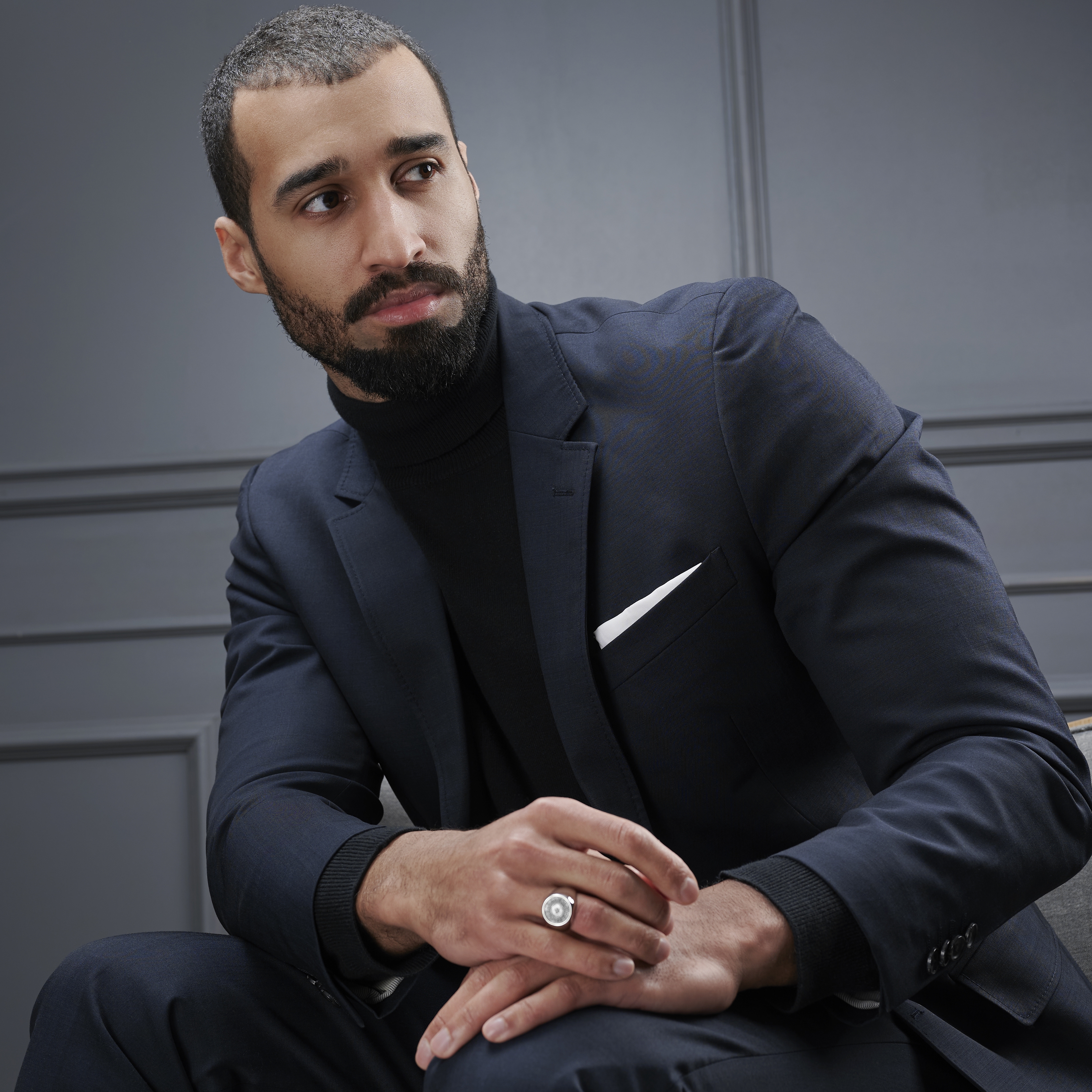 Bague noire et argentée Lonya Makt - 6