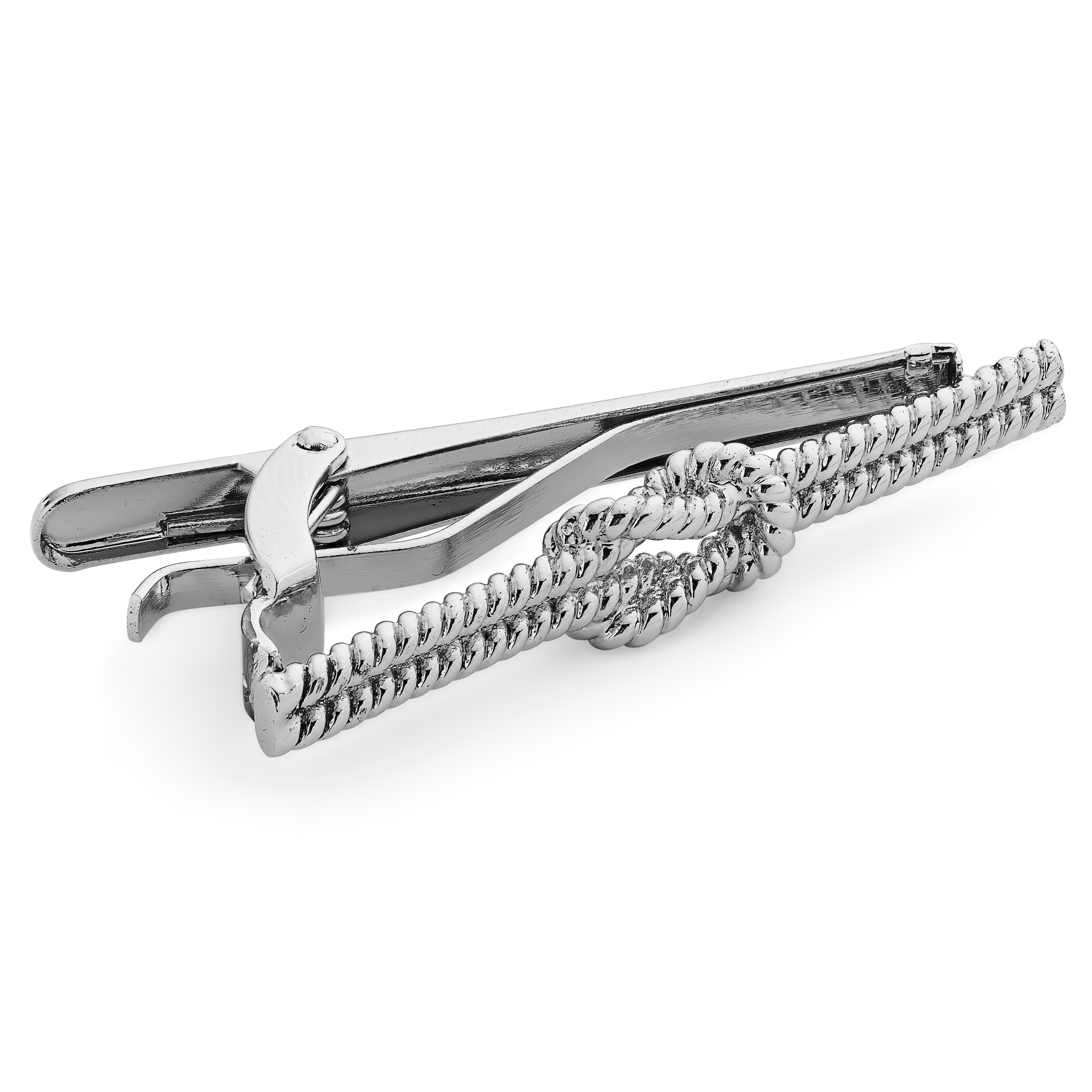 Meraklis | Silver-Tone Rope Knot Tie Clip - 2