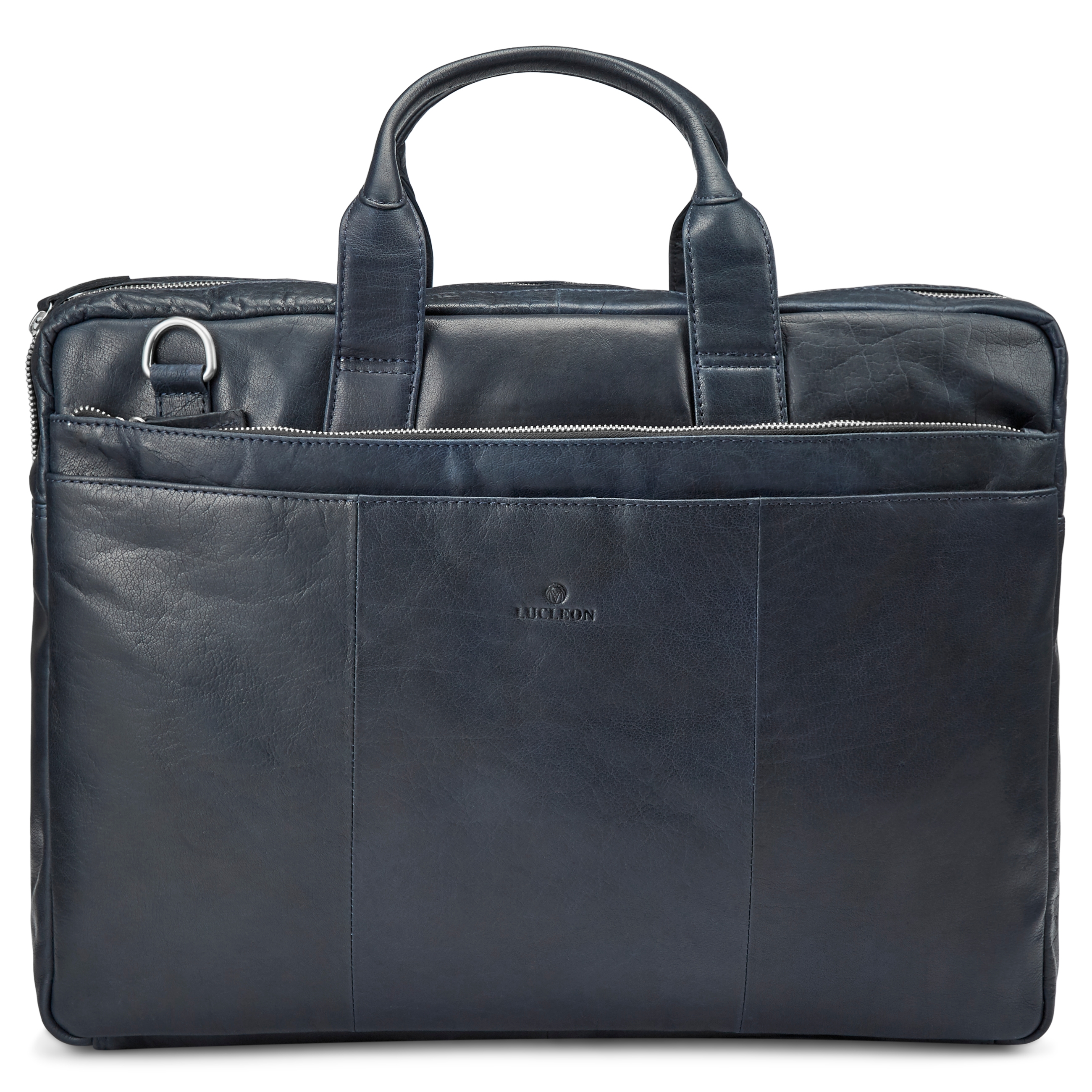 Montreal XL Marineblå Laptopveske av Skinn - 2