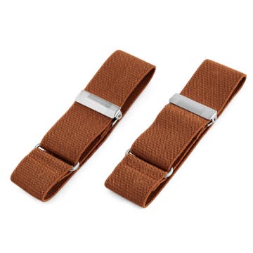 Wide Cognac Sleeve Garters Wide Cognac Sleeve Garters