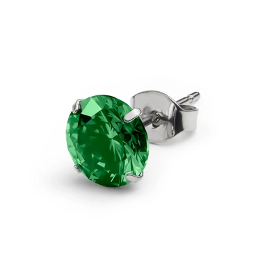 Aura | 8 mm Titanium Mørkegrøn Zirkonia Ørering Aura | 8 mm Titanium Mørkegrøn Zirkonia Ørering