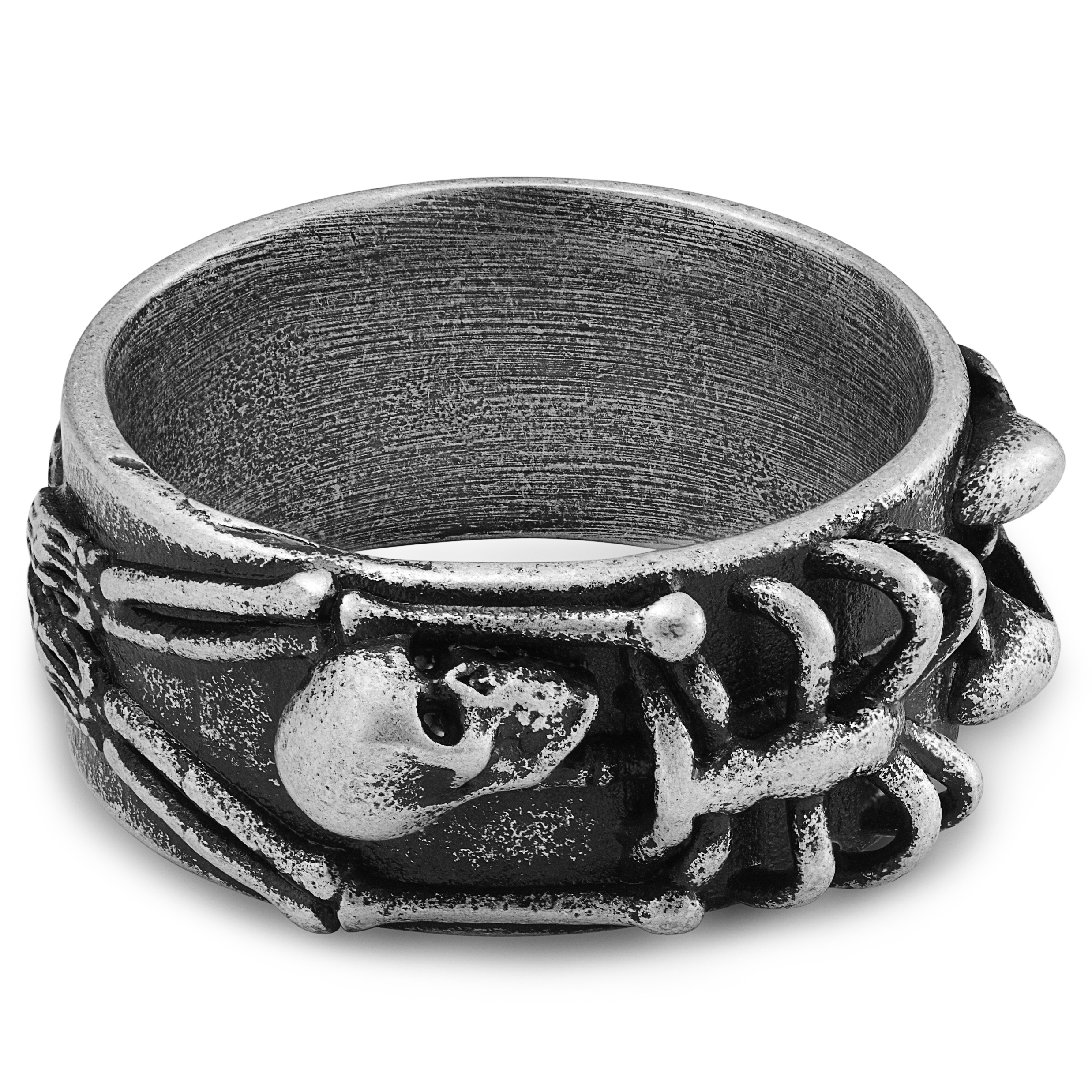 Aspero | 10 mm Silver-tone Stainless Steel Skeleton Ring - 2