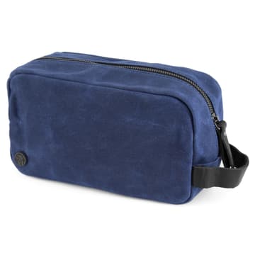 Navy Blue Waxed Canvas Wash Bag Navy Blue Waxed Canvas Wash Bag