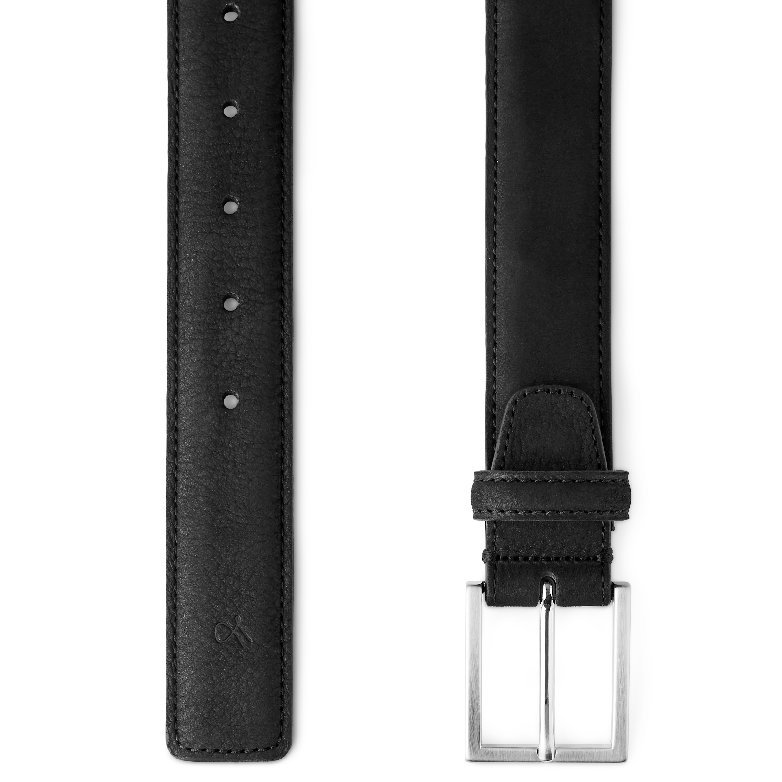 Padua | Black Nubuck Leather Belt - 2