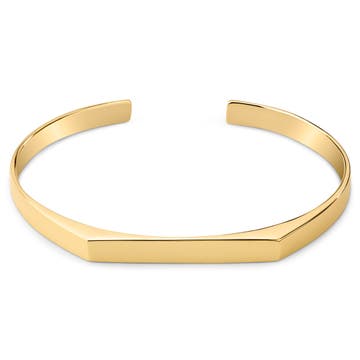 Bracelet manchette angulaire réglable en acier inoxydable doré poli de 5 mm Bracelet manchette angulaire réglable en acier inoxydable doré poli de 5 mm