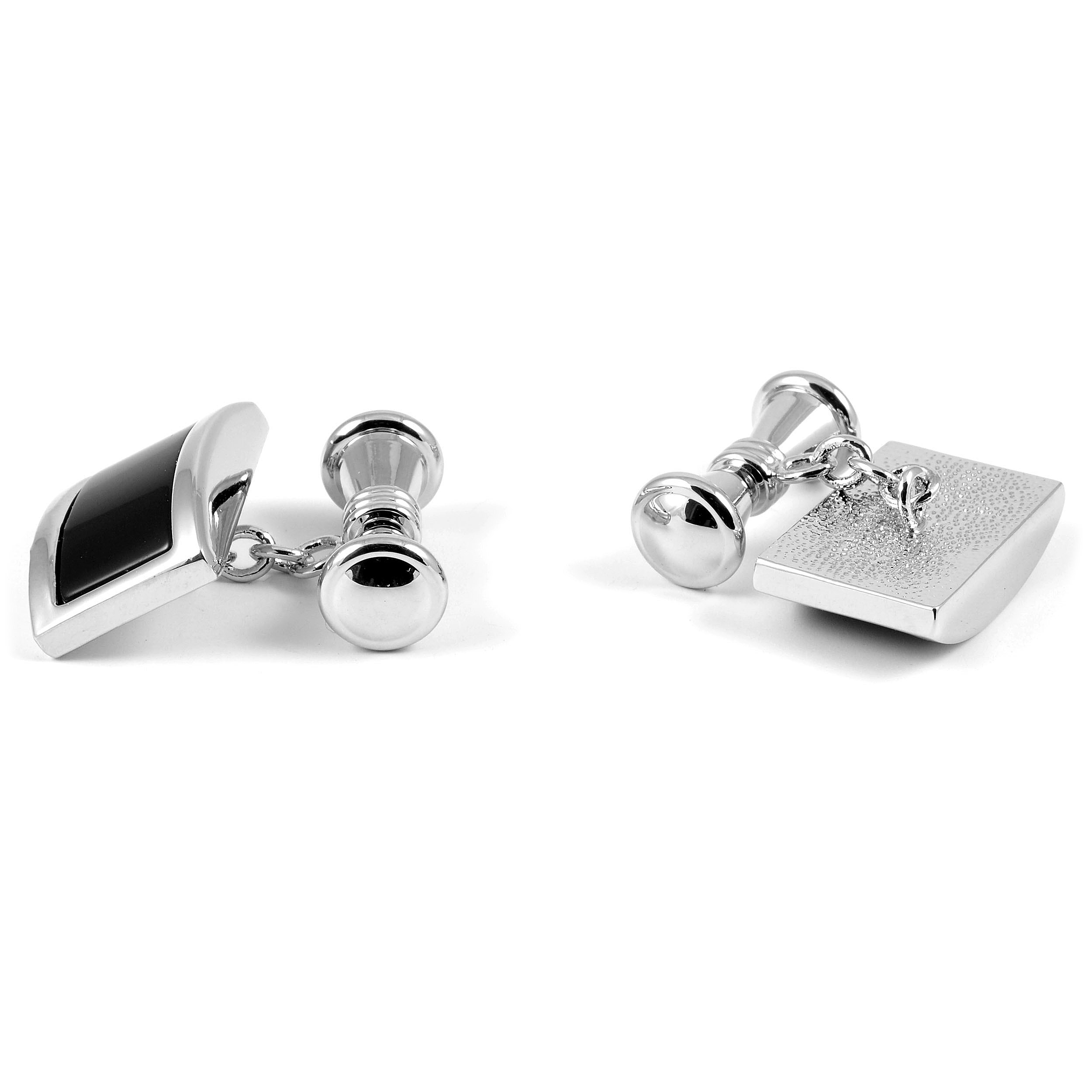 Black & Silver Chain Cufflinks - 2