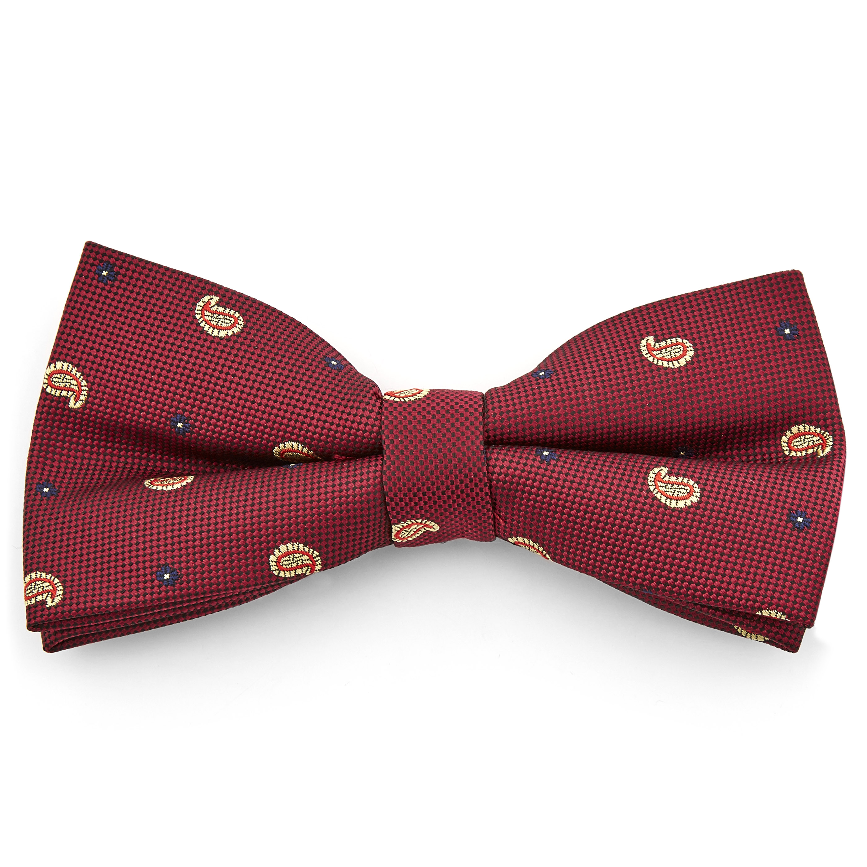 Burgunderrote Komma Motiv Fliege - 1