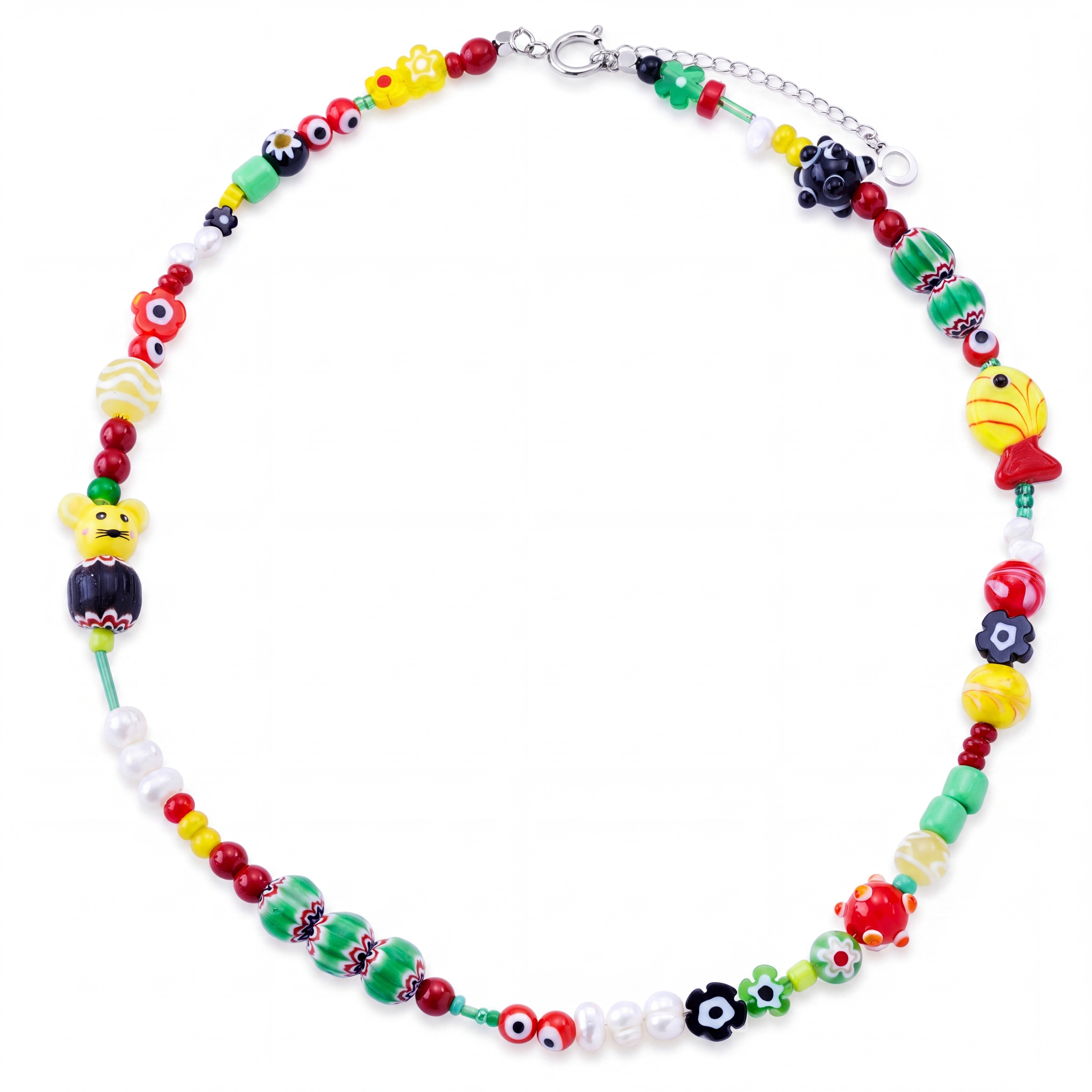 Pearlmania | Fiesta Bazaar Multicolour Glass Bead Necklace - 2