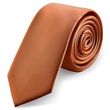 6 cm Cognac Grosgrain Skinny Krawatte