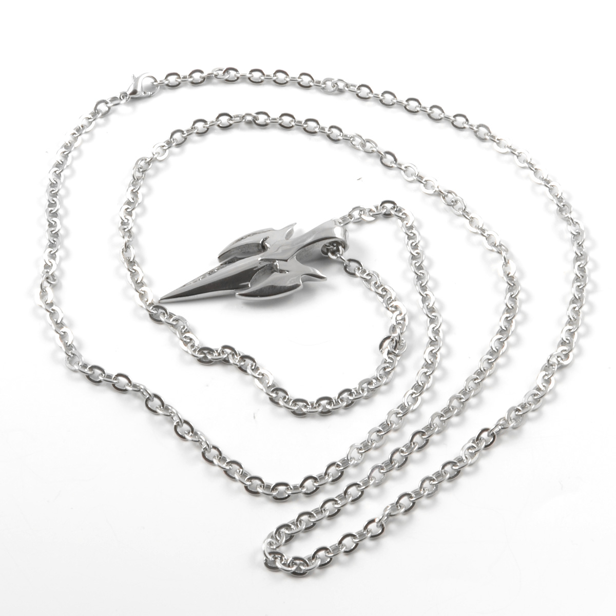 Oceľový náhrdelník dýka v striebornej farbe - 2