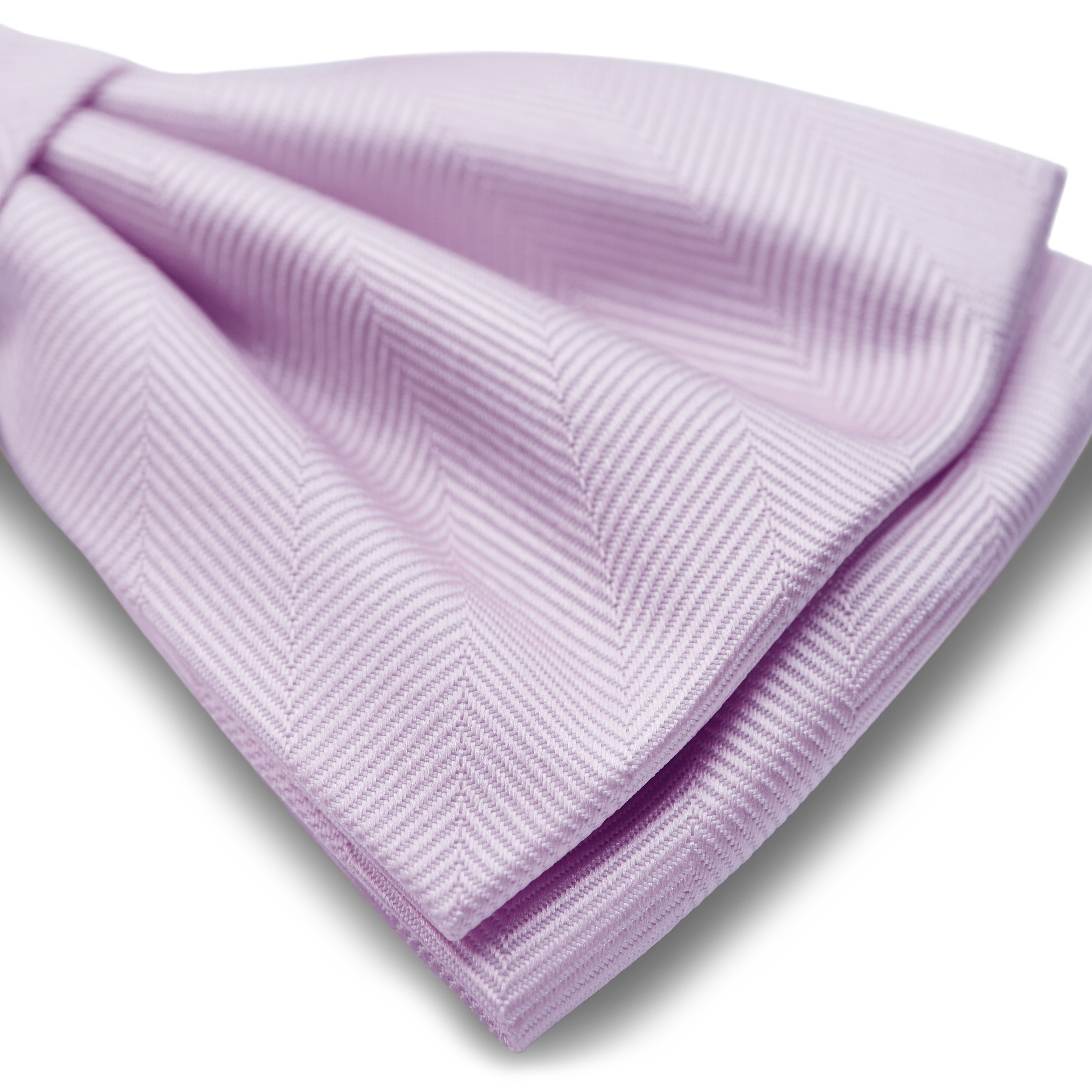 Light Violet Pre-Tied Herringbone Bow Tie - 3