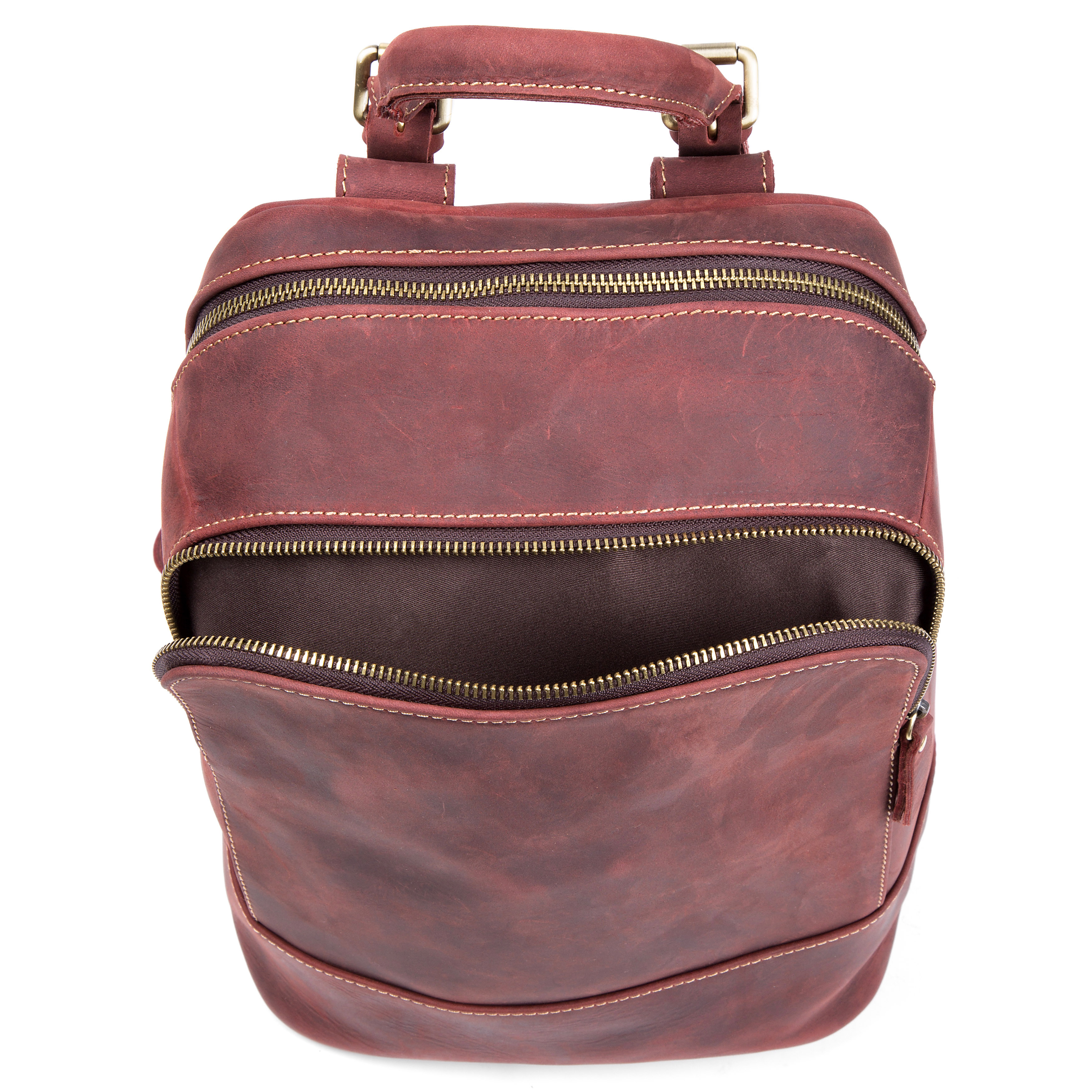 Mochila de cuero marrón tostado Delton - 10