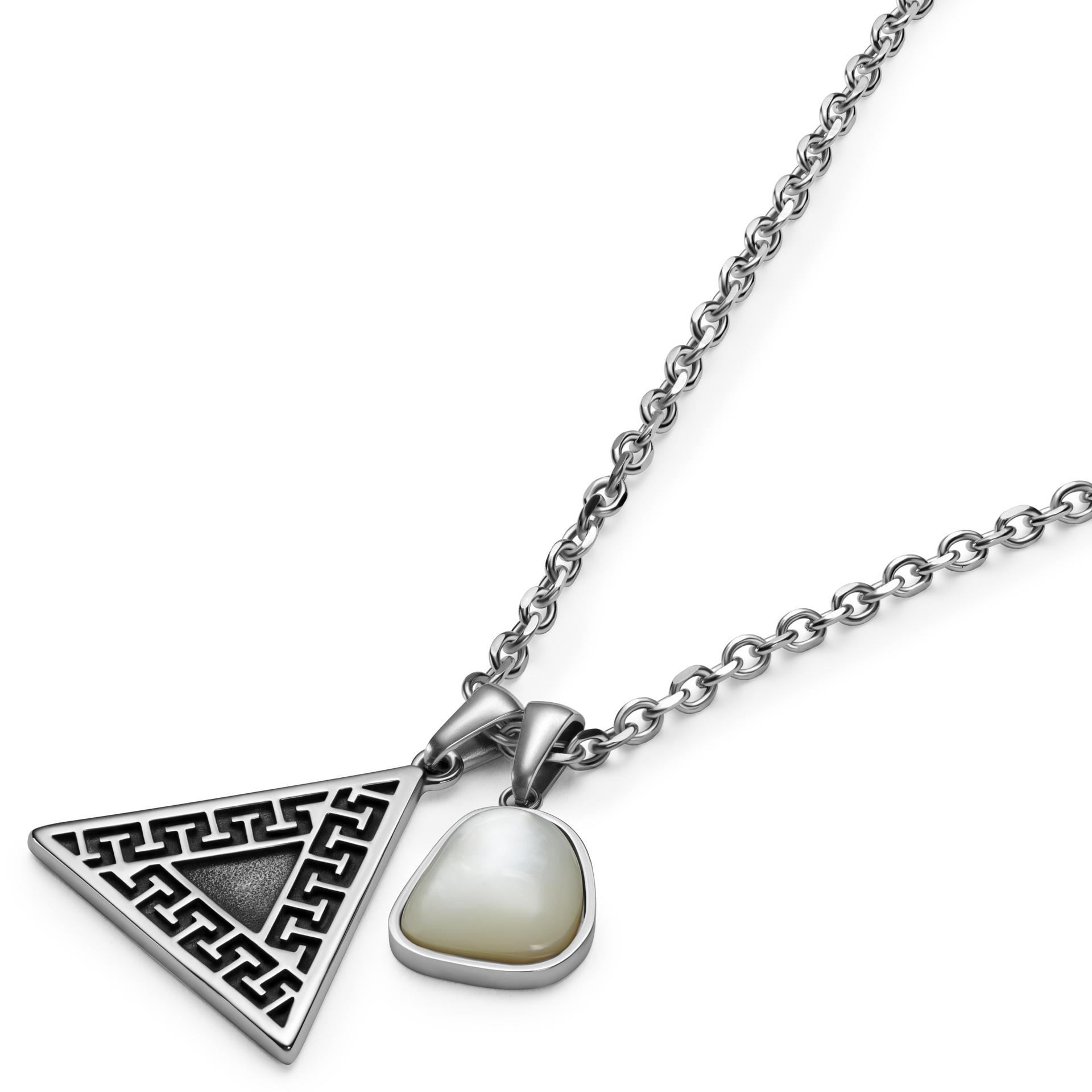 Juego De Joyas De Circonitas | Collar Y Pendientes Con Colgante Triangular | Ajustable En Longitud | Color Dorado | Regalo Para Mujer Y Niñas