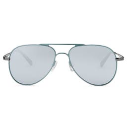 Gafas de sol aviator de titanio polarizadas de espejo grises