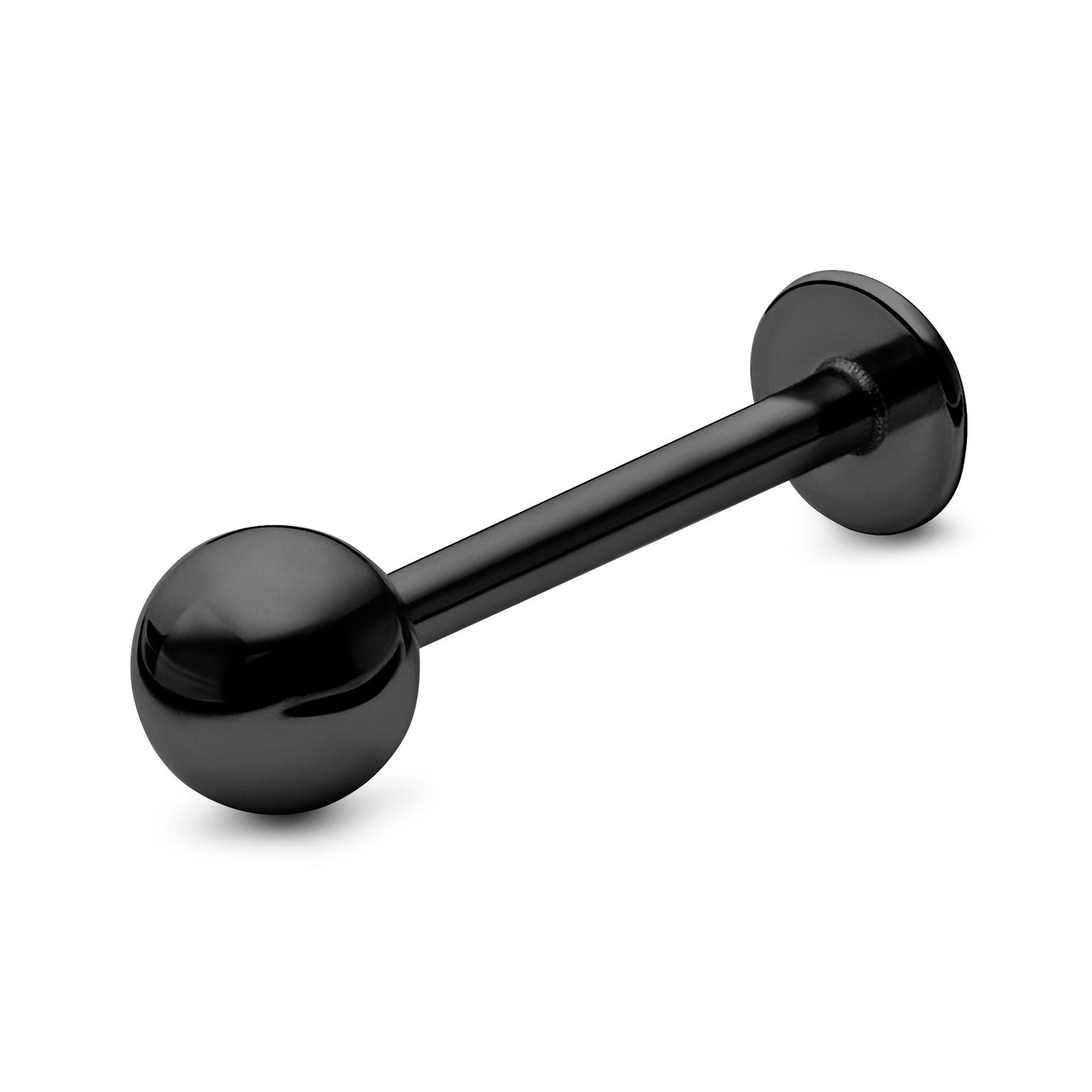 8 mm Schwarzes Labret-Piercing aus Chirurgenstahl mit Kugelspitze 8 mm Schwarzes Labret-Piercing aus Chirurgenstahl mit Kugelspitze