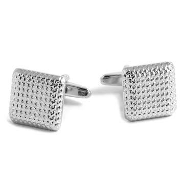 Square Silver-Tone Unique Patterned Cufflinks Square Silver-Tone Unique Patterned Cufflinks
