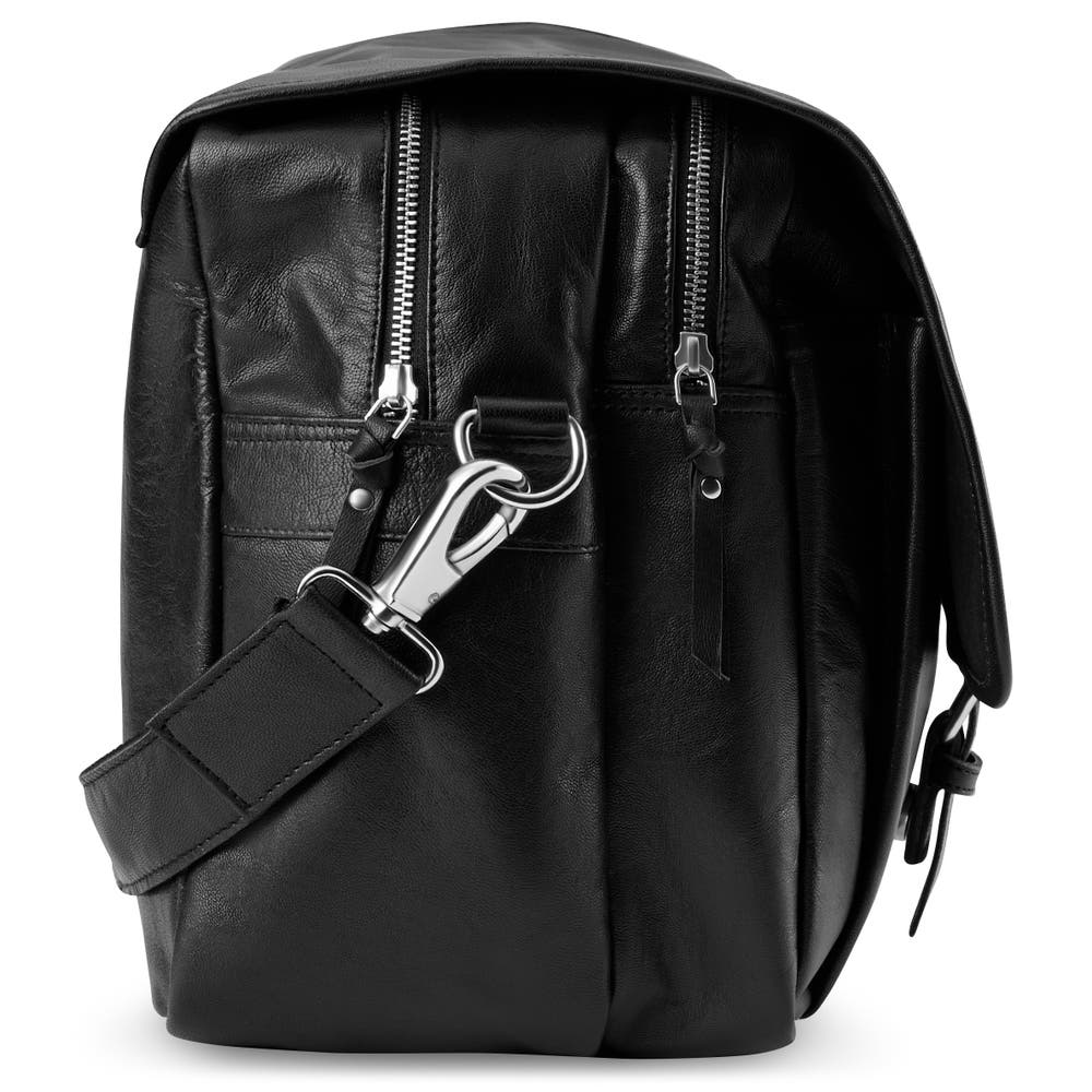 hover: Fidei | Black Full Grain Goat Leather Business Weekend Bag hover: Fidei | Black Full Grain Goat Leather Business Weekend Bag