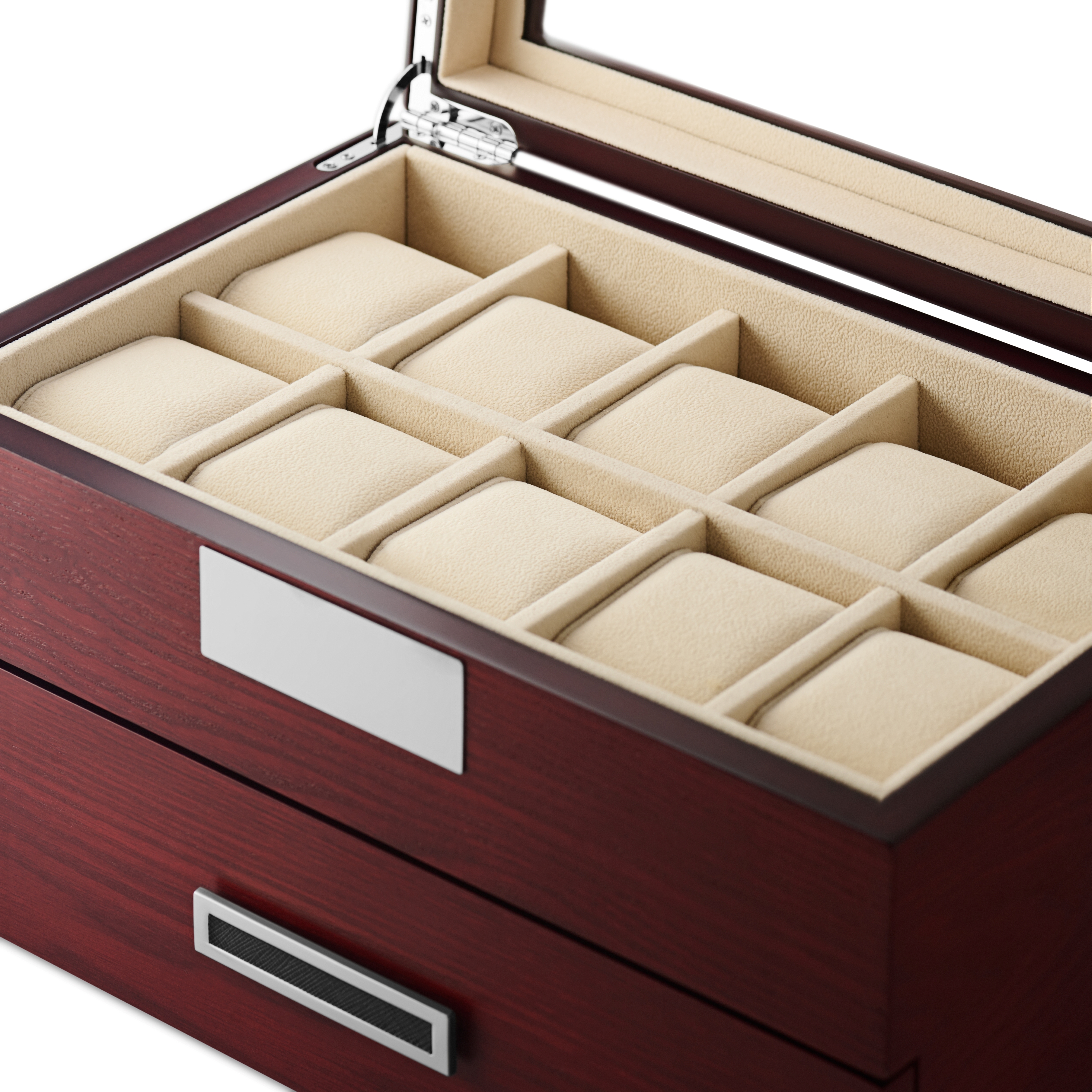 20 Fack Klocklåda i Körsbärsfaner med Displayglas - 6