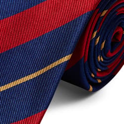 Cravatta Rosso Regimental Giallo Nero - 100% Pura Seta - Made in Italy Cravatta Rosso Regimental Giallo Nero - 100% Pura Seta - Made in Italy