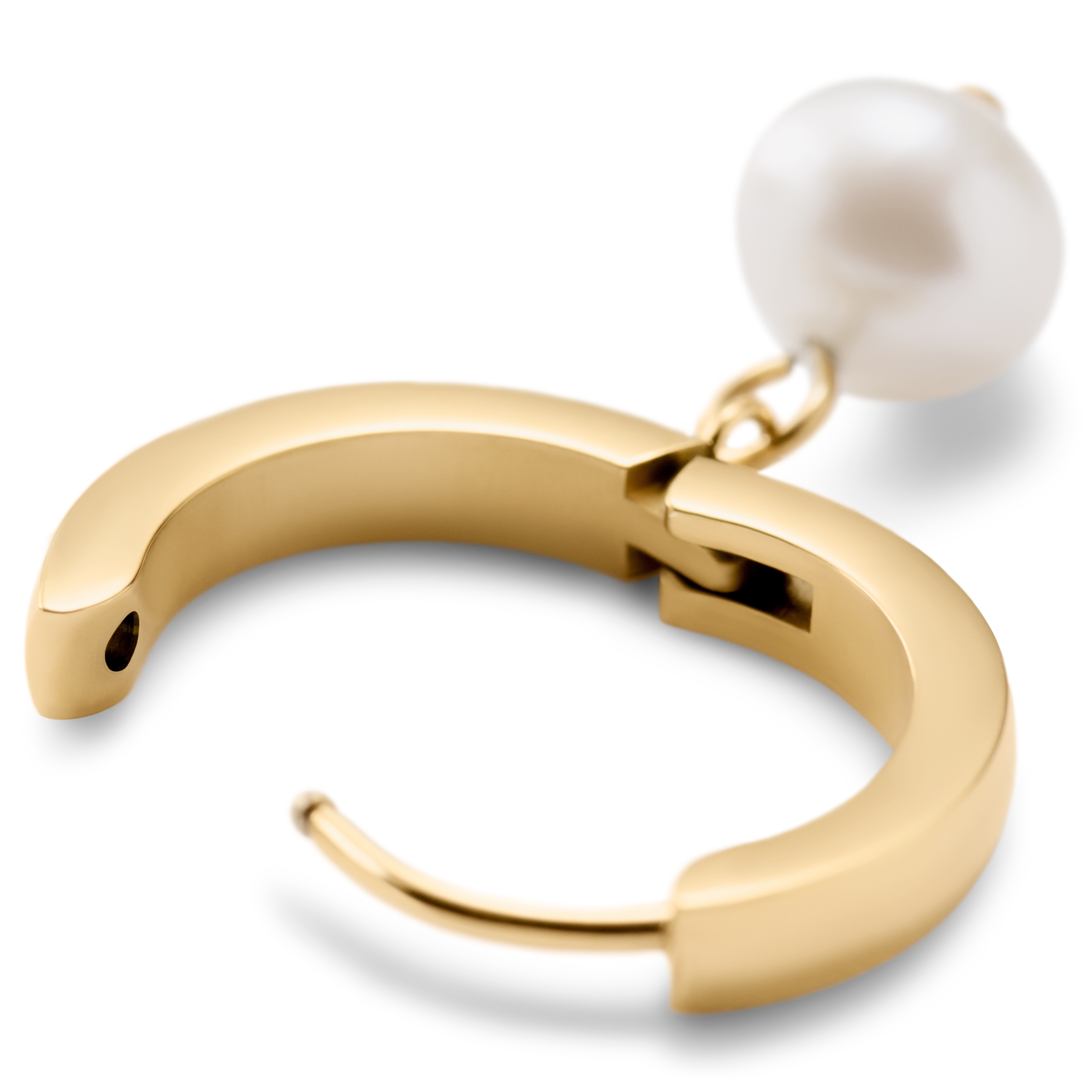 Ocata | Goudkleurige Oorbel met Parel Hanger - 2