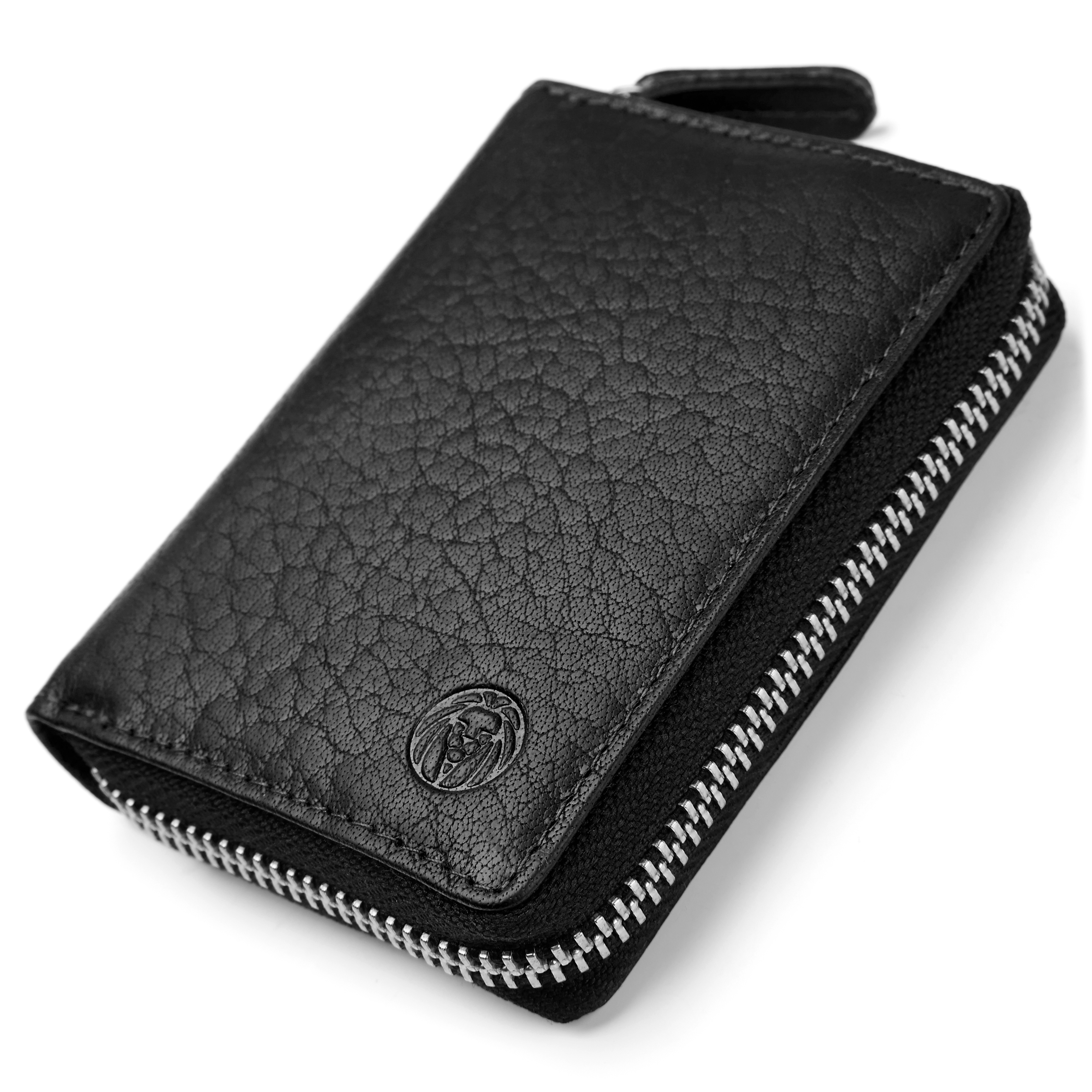 Black Montreal RFID Leather Card Holder - 3