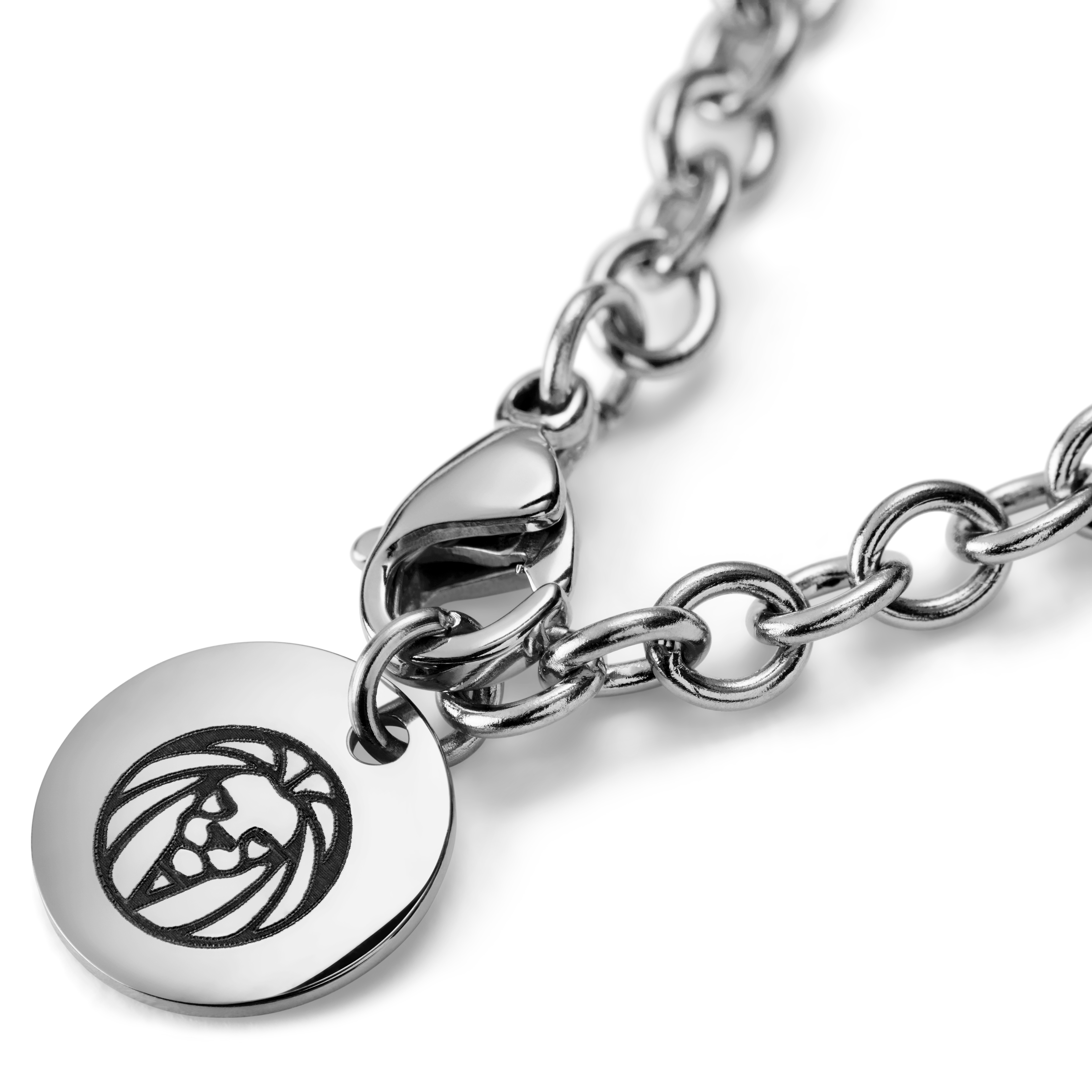 Engravable Silver-Tone Stainless Steel with ID Dog Tag Cable Chain Necklace - for Men - Lucleon