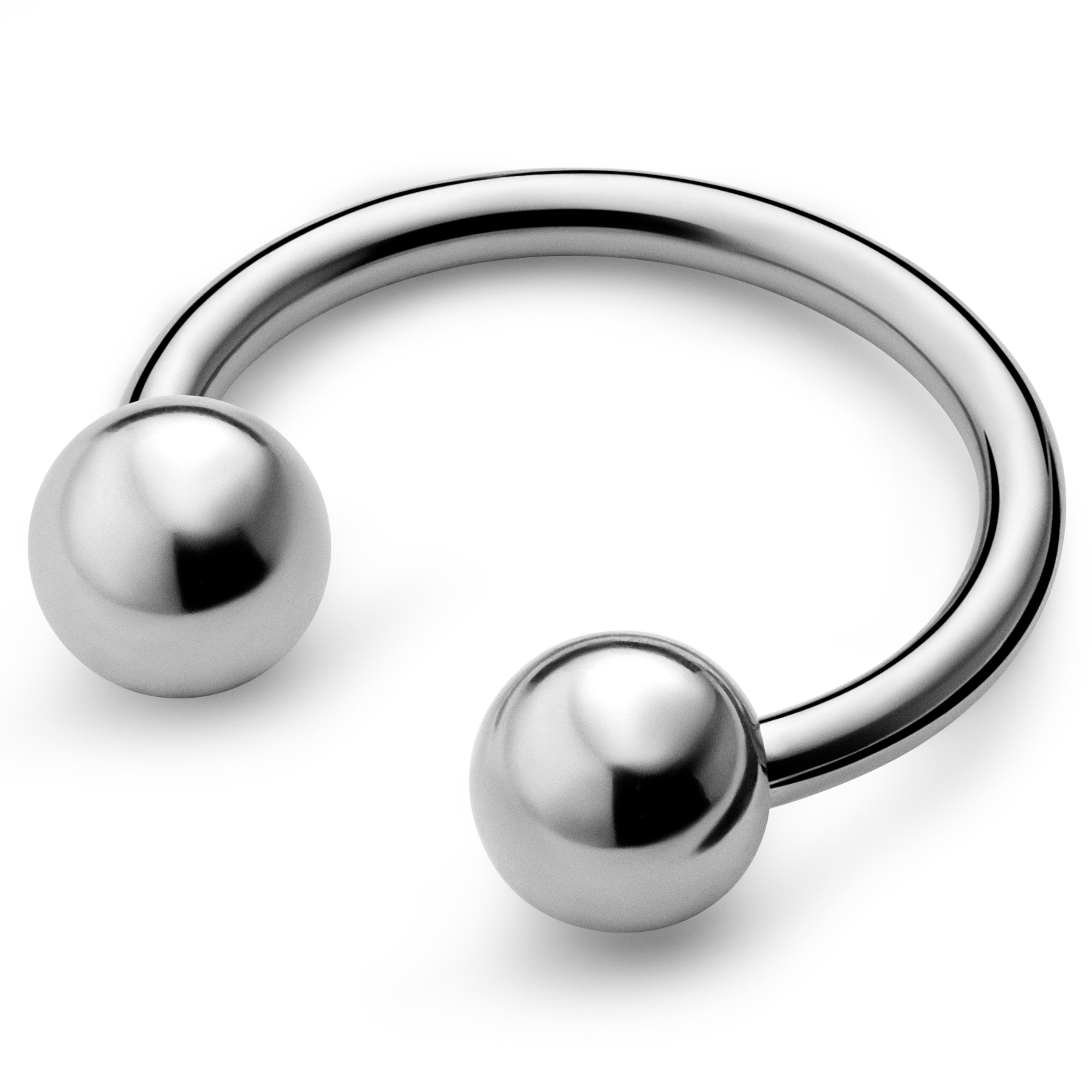Kis méretű ezüst tónusú sebészeti acél patkó piercing - 8 mm