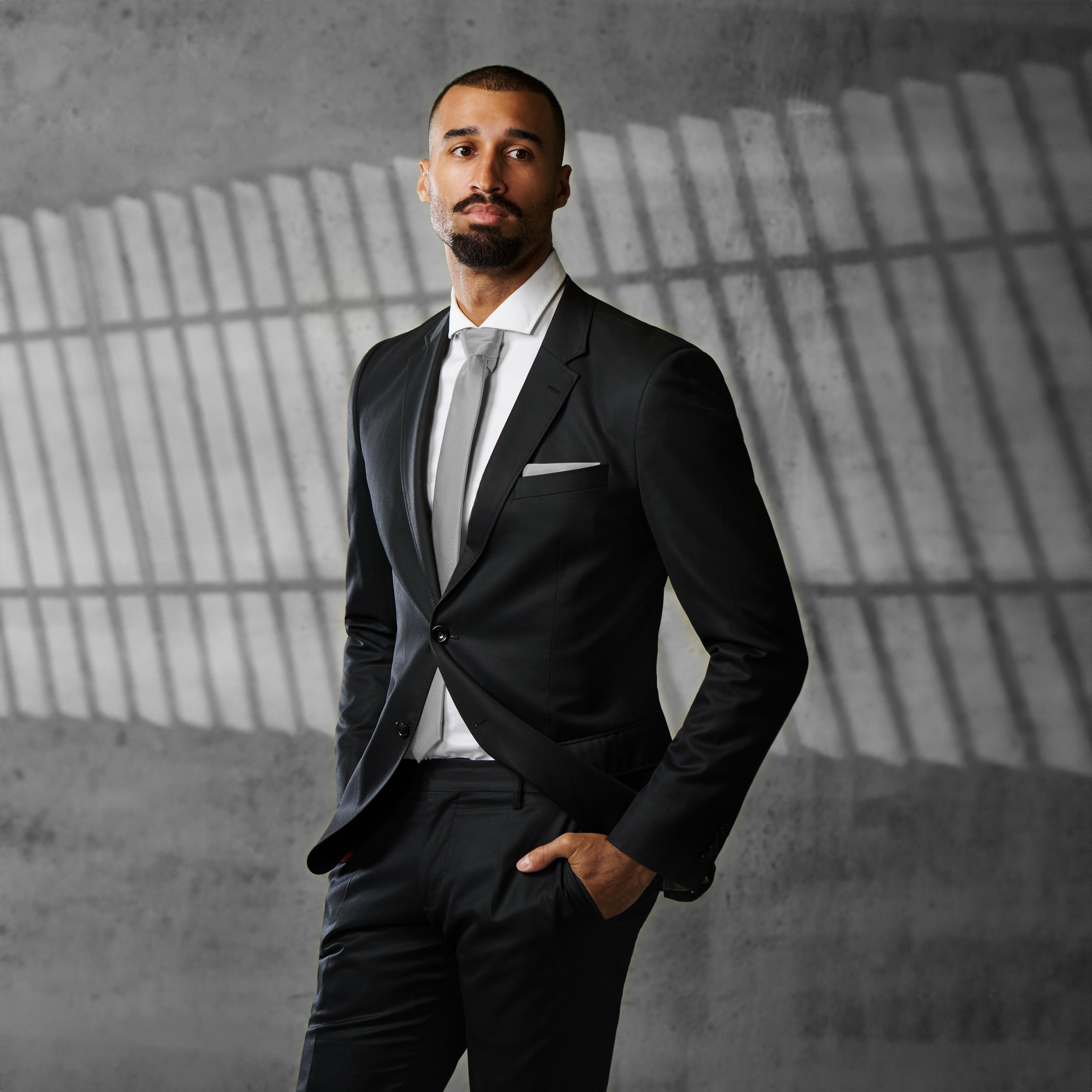 6cm grå Twill- silke slips - 2