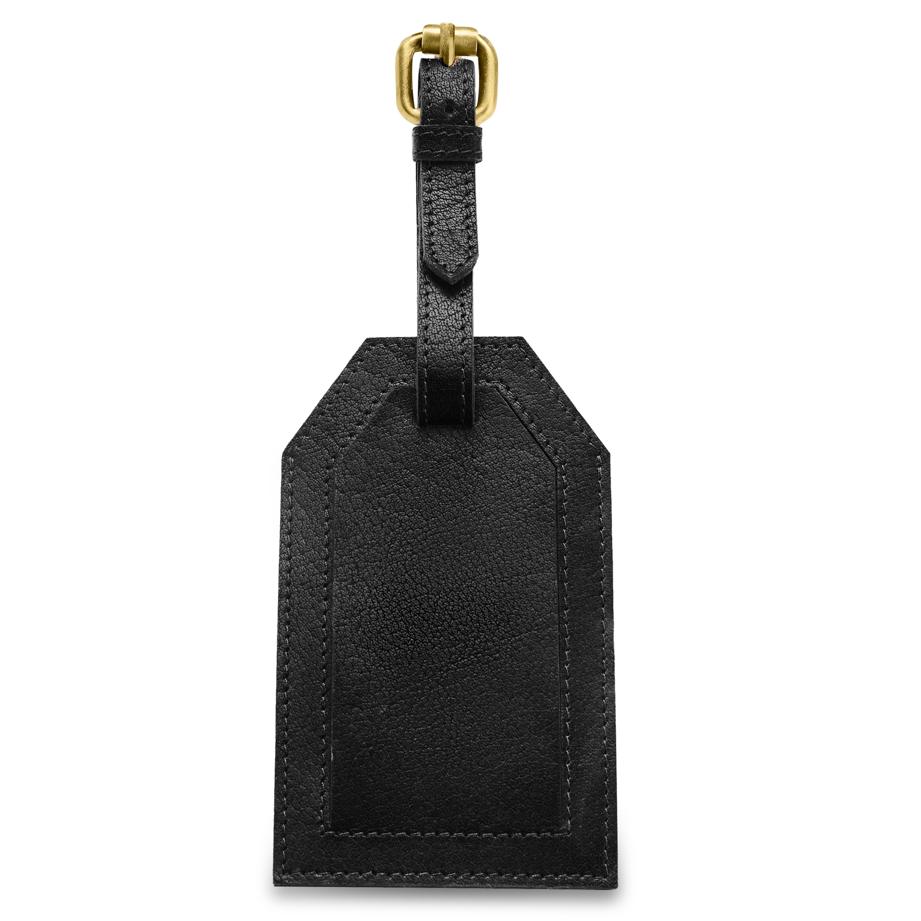 Luggage Tag | Black Full-Grain Buffalo Leather | Rounded - for Men - Trendhim