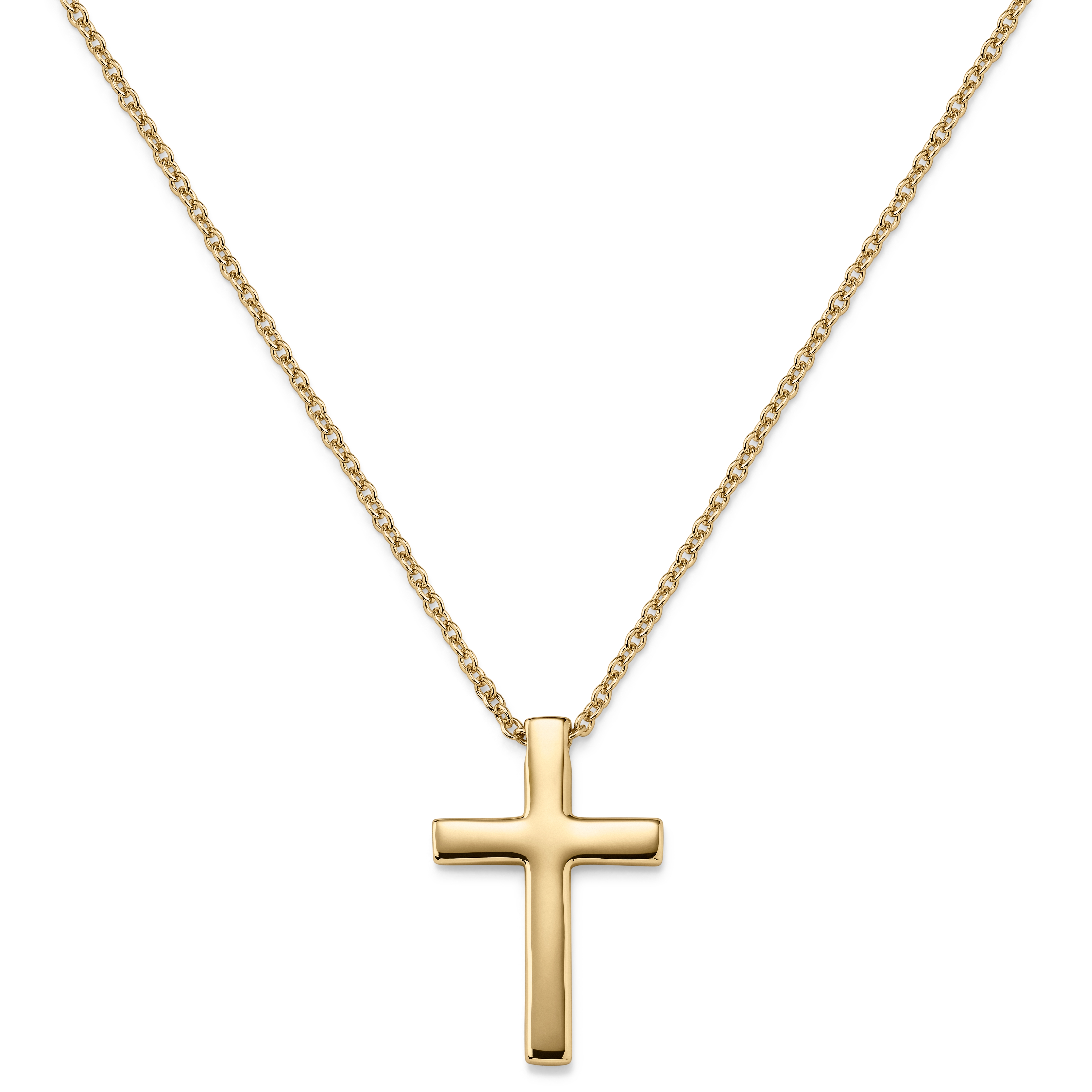 Argentia | Collier à croix en argent sterling 925 poli, plaqué or 14K - 1