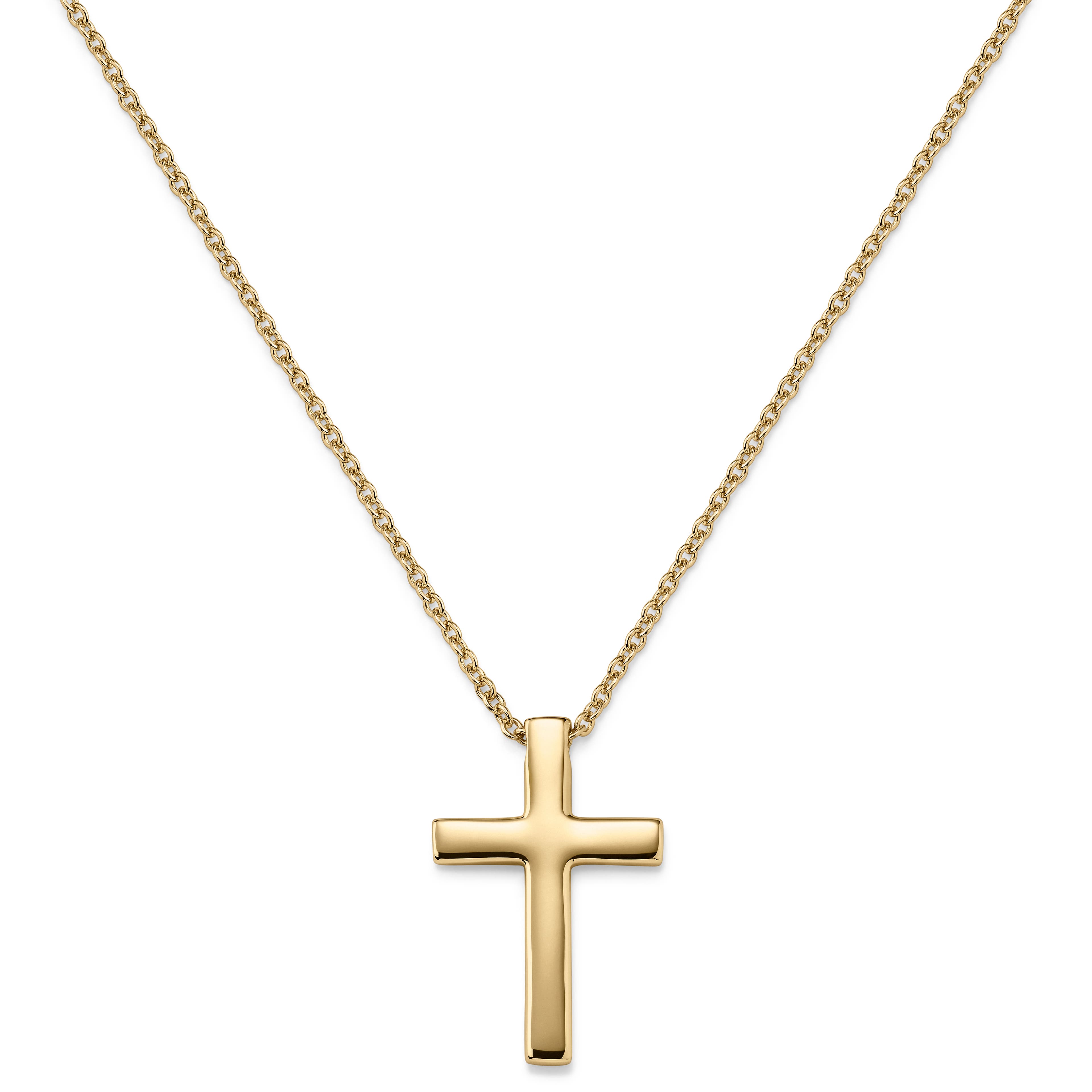 Argentia | Colar com Cruz Polida em Prata de Lei Banhada a Ouro 14K - 1