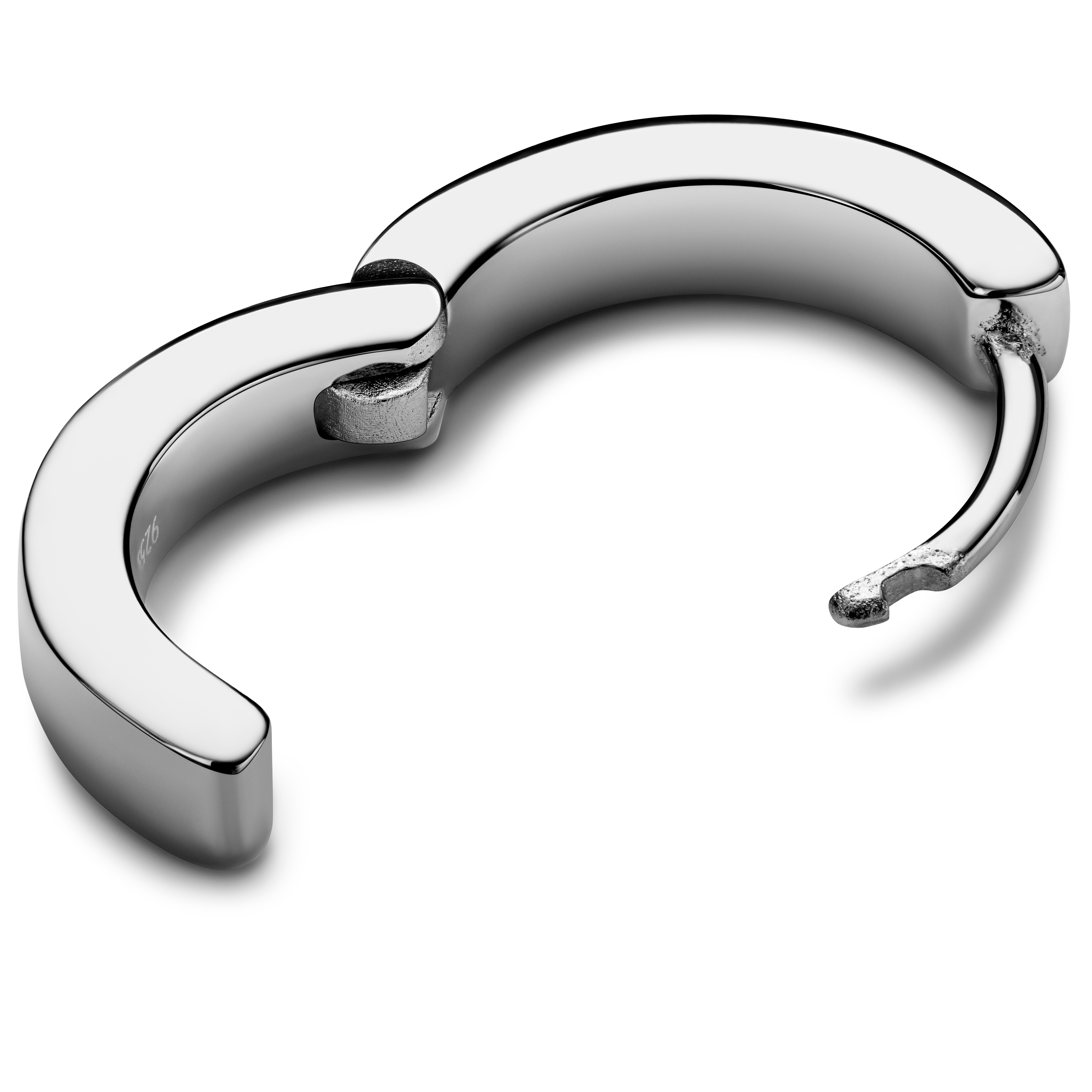 Argentia | 925 | Ródium bevonatú sterling lapos ezüst karika fülbevaló - 2