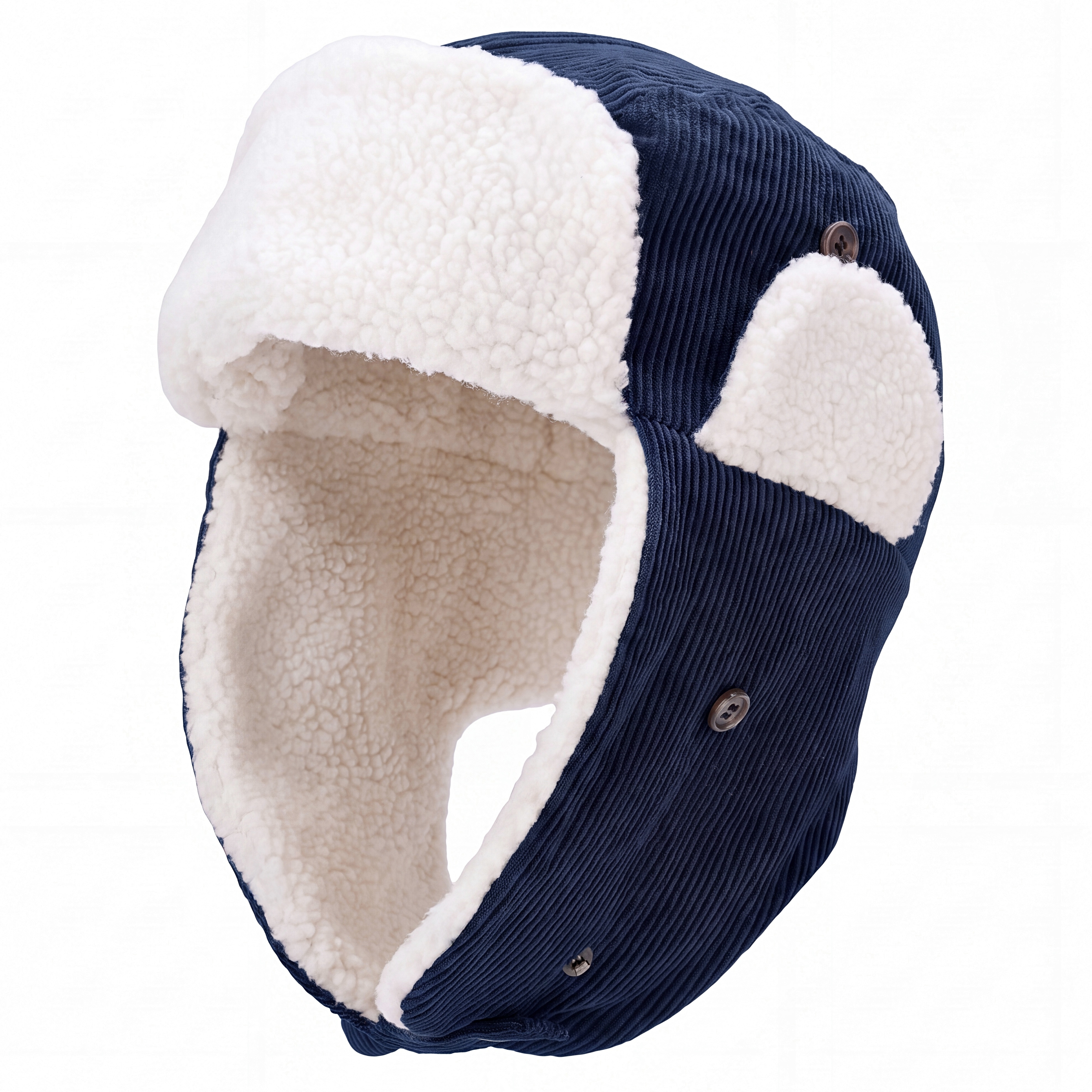 Dawson | Navy Fløjl Sherpa-foret Trapper Hue
