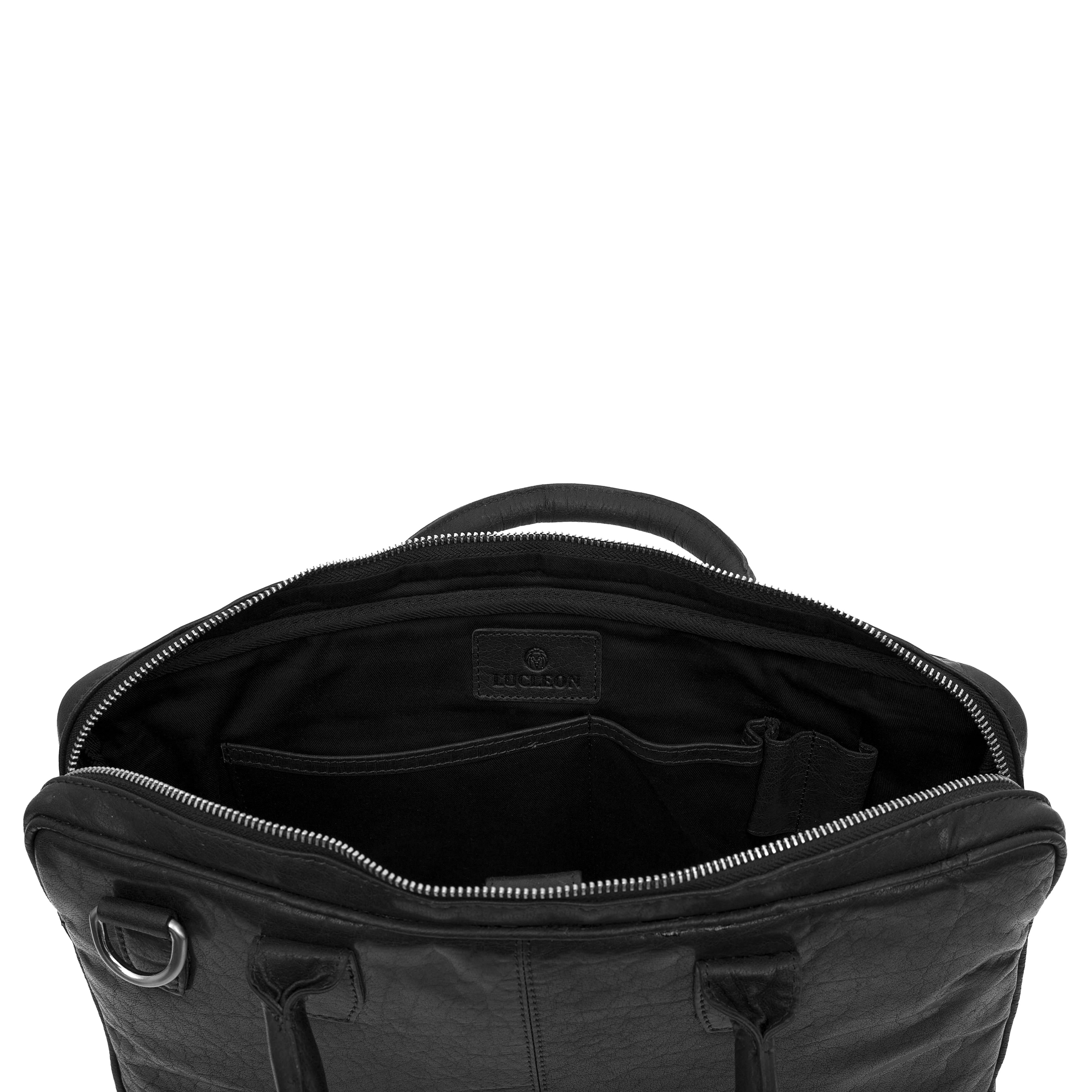 Geantă Montreal Slim 13" Executive din piele neagră - 9
