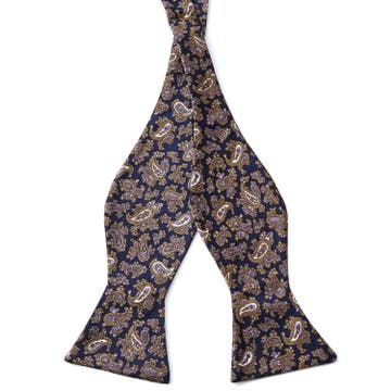 Bruine & Paarse Paisley Zijden Zelfbinder Vlinderdas Bruine & Paarse Paisley Zijden Zelfbinder Vlinderdas