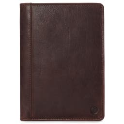 Hnedý obal na zápisník a denník z byvolej kože s držiakom na karty