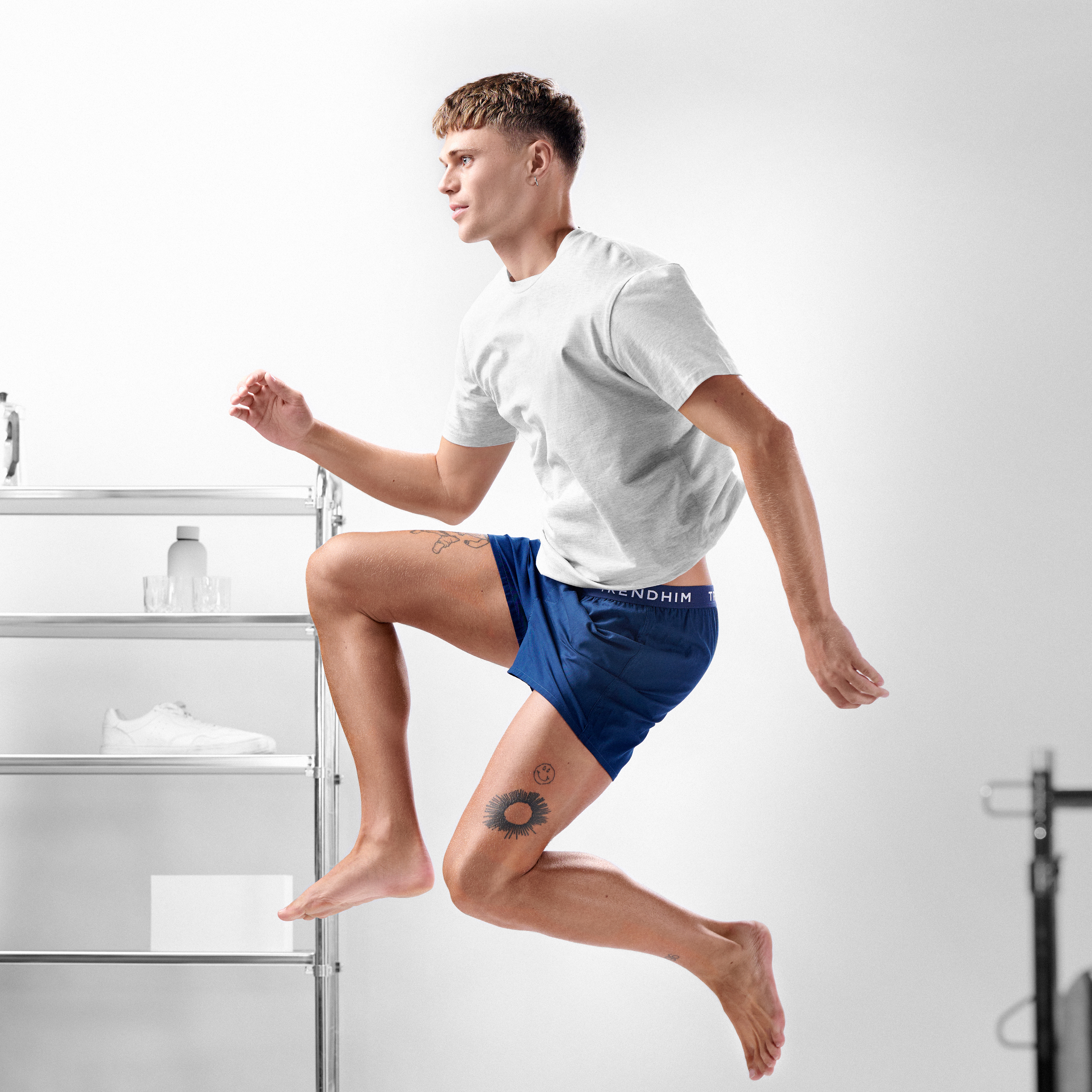 AirFeel | 5-Pack Navy Blue Loose-fit Cotton Boxers - 4